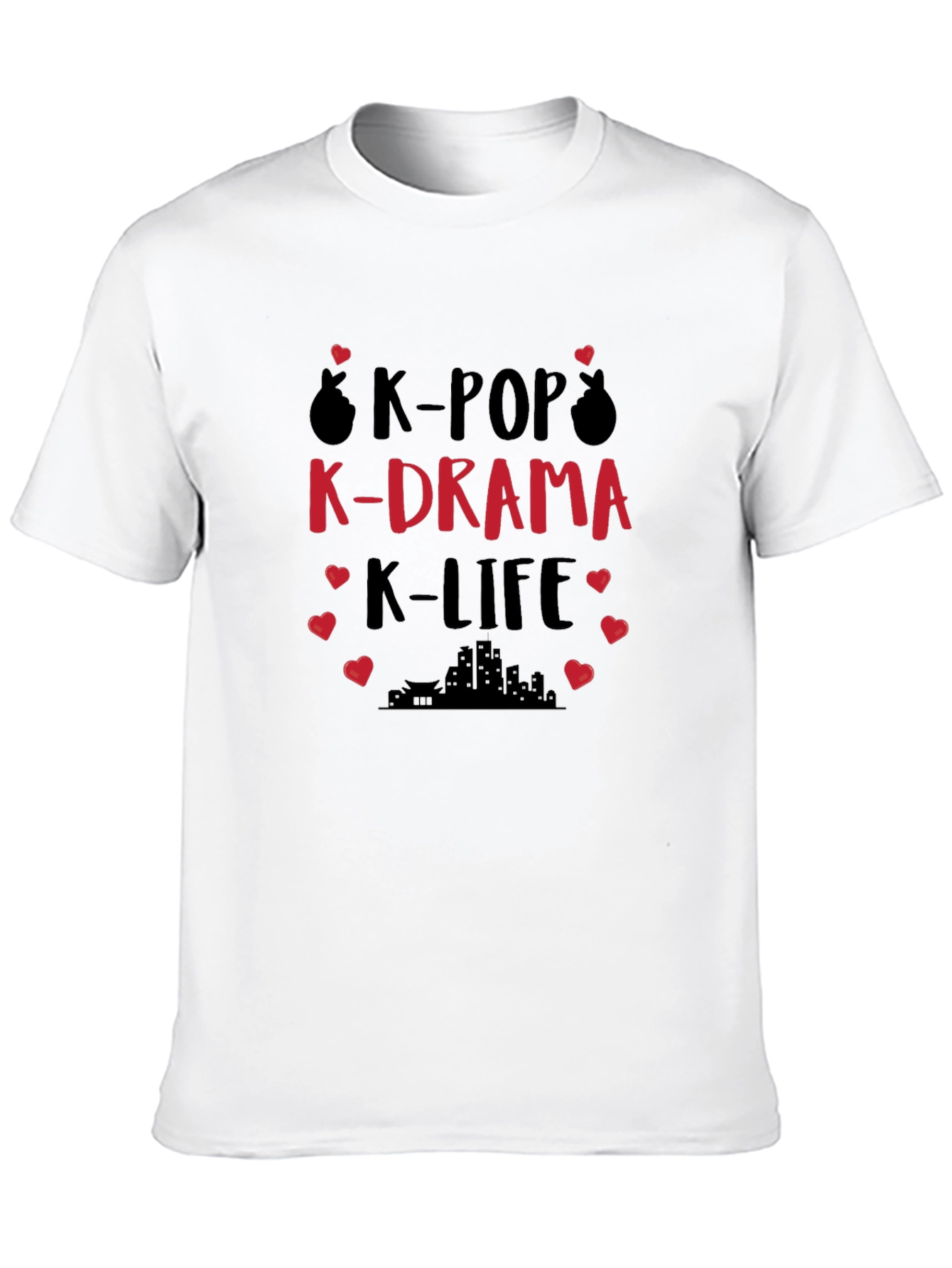 K-Pop K-Drama K-Life T-Shirt - Black Cotton