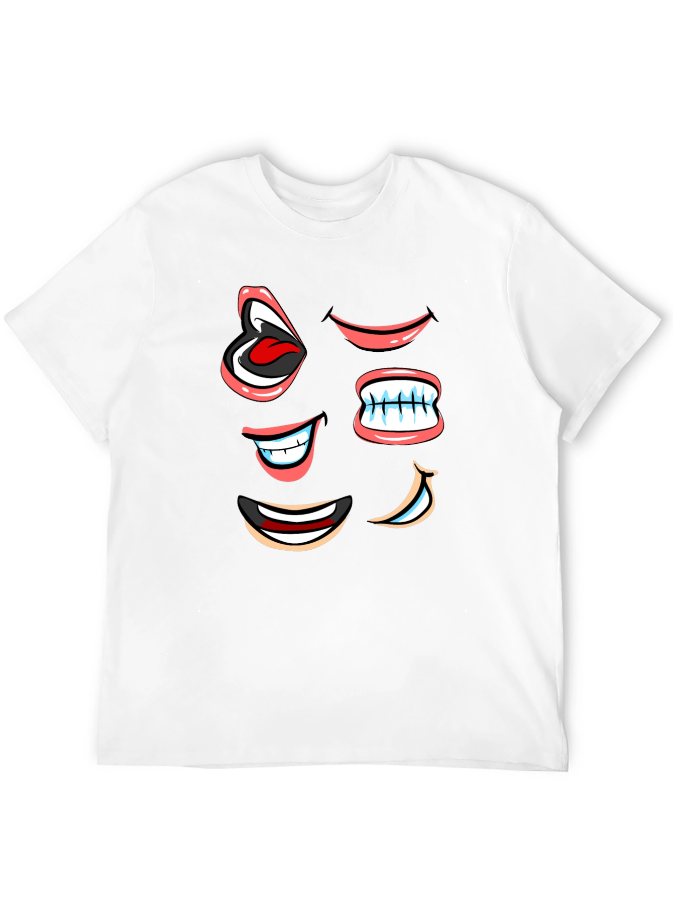 Funny Cartoon Mouth T-Shirt - Black