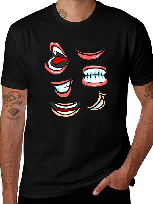 Funny Cartoon Mouth T-Shirt - Black