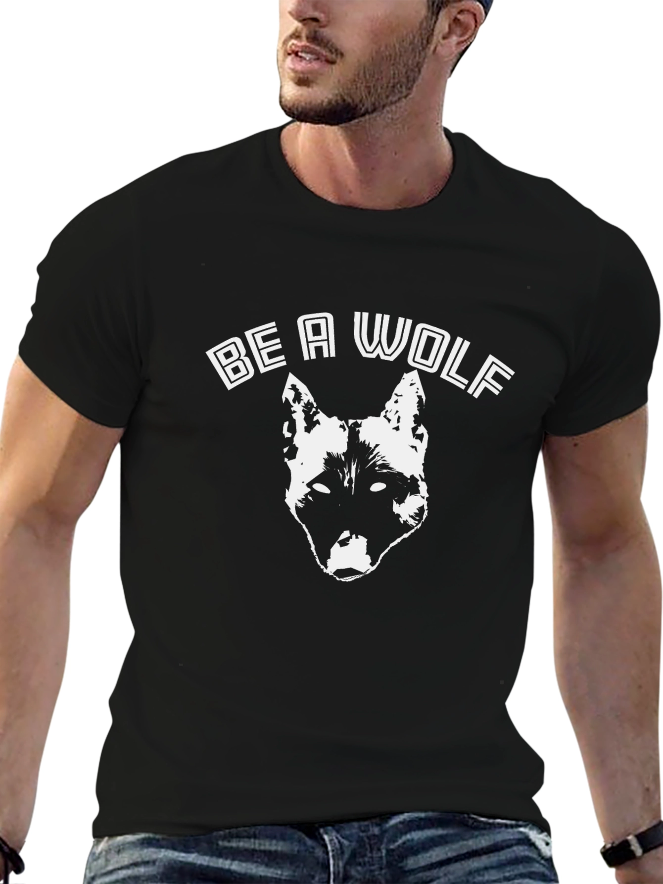 Be A Wolf Graphic T-Shirt - Black