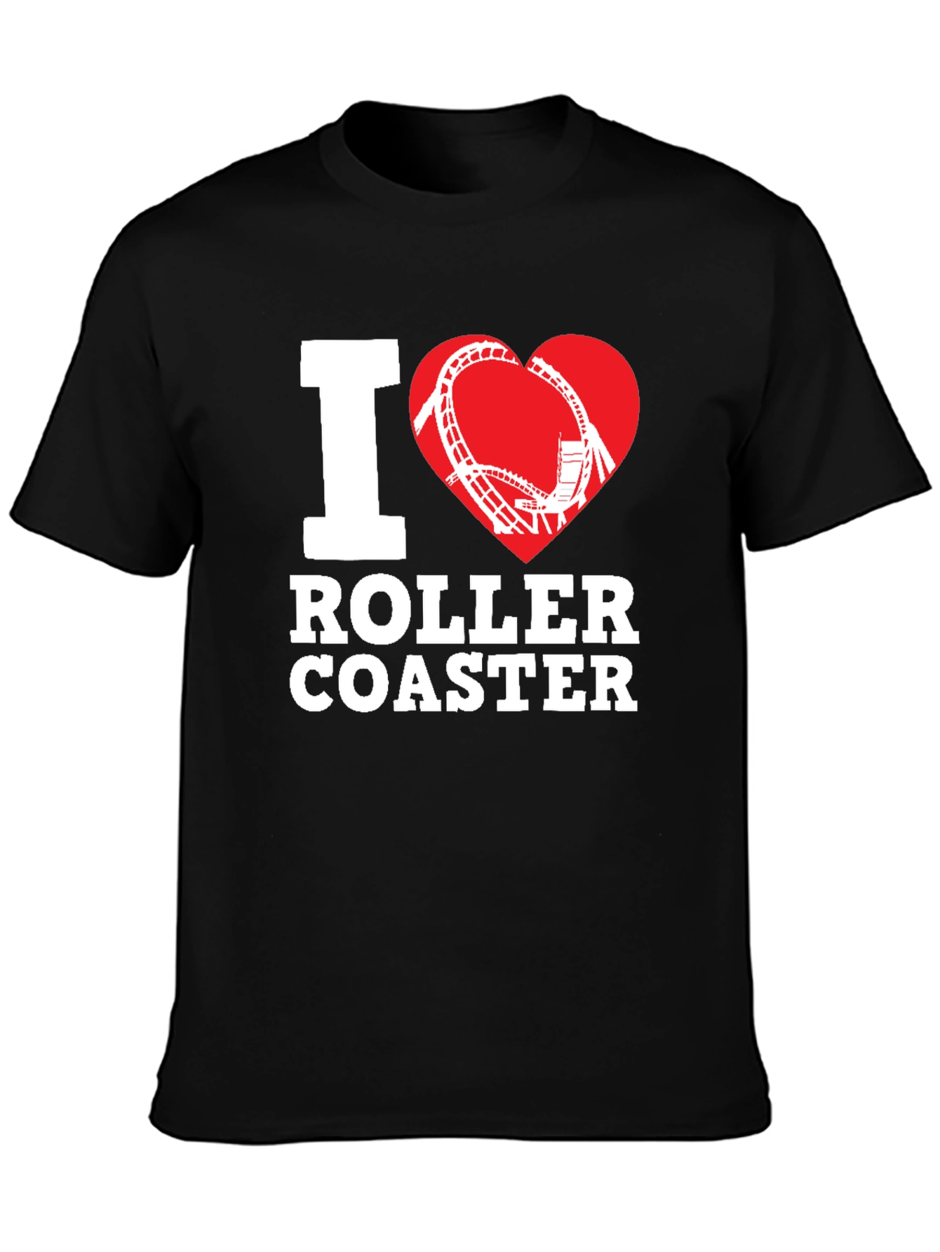I Love Roller Coaster Black Tee