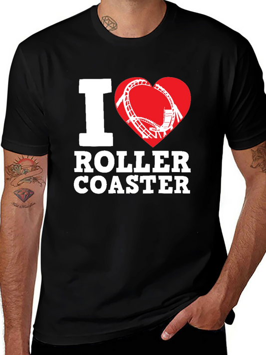 I Love Roller Coaster Black Tee