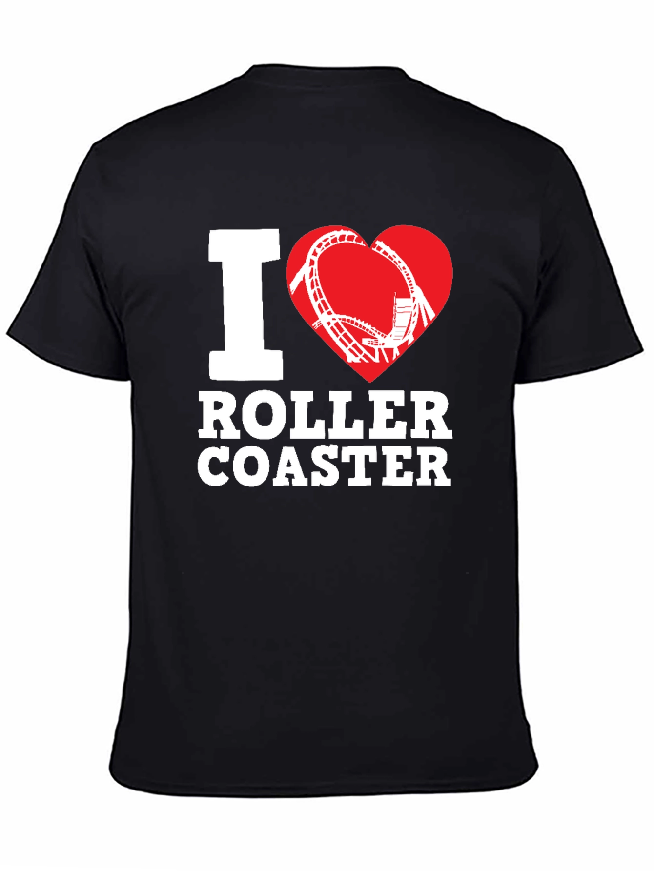 I Love Roller Coaster Black Tee