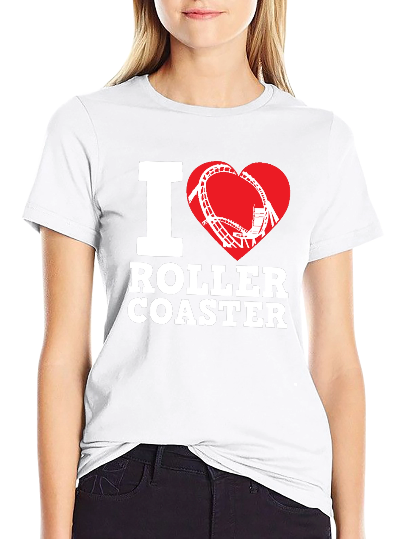 I Love Roller Coaster Black Tee