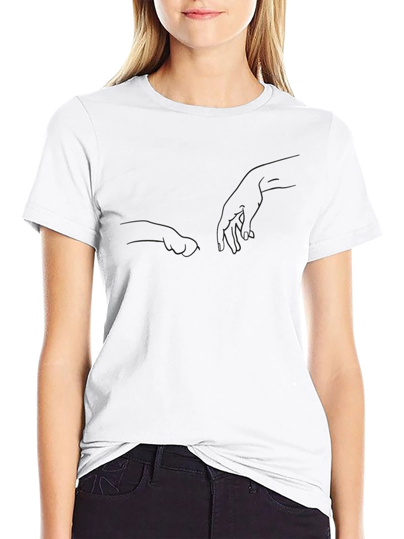 Creation of Adam Inspired Black T-Shirt