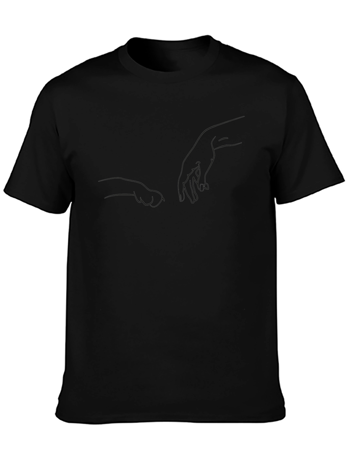 Creation of Adam Inspired Black T-Shirt