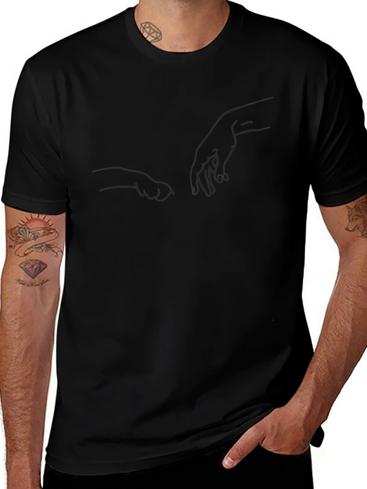 Creation of Adam Inspired Black T-Shirt