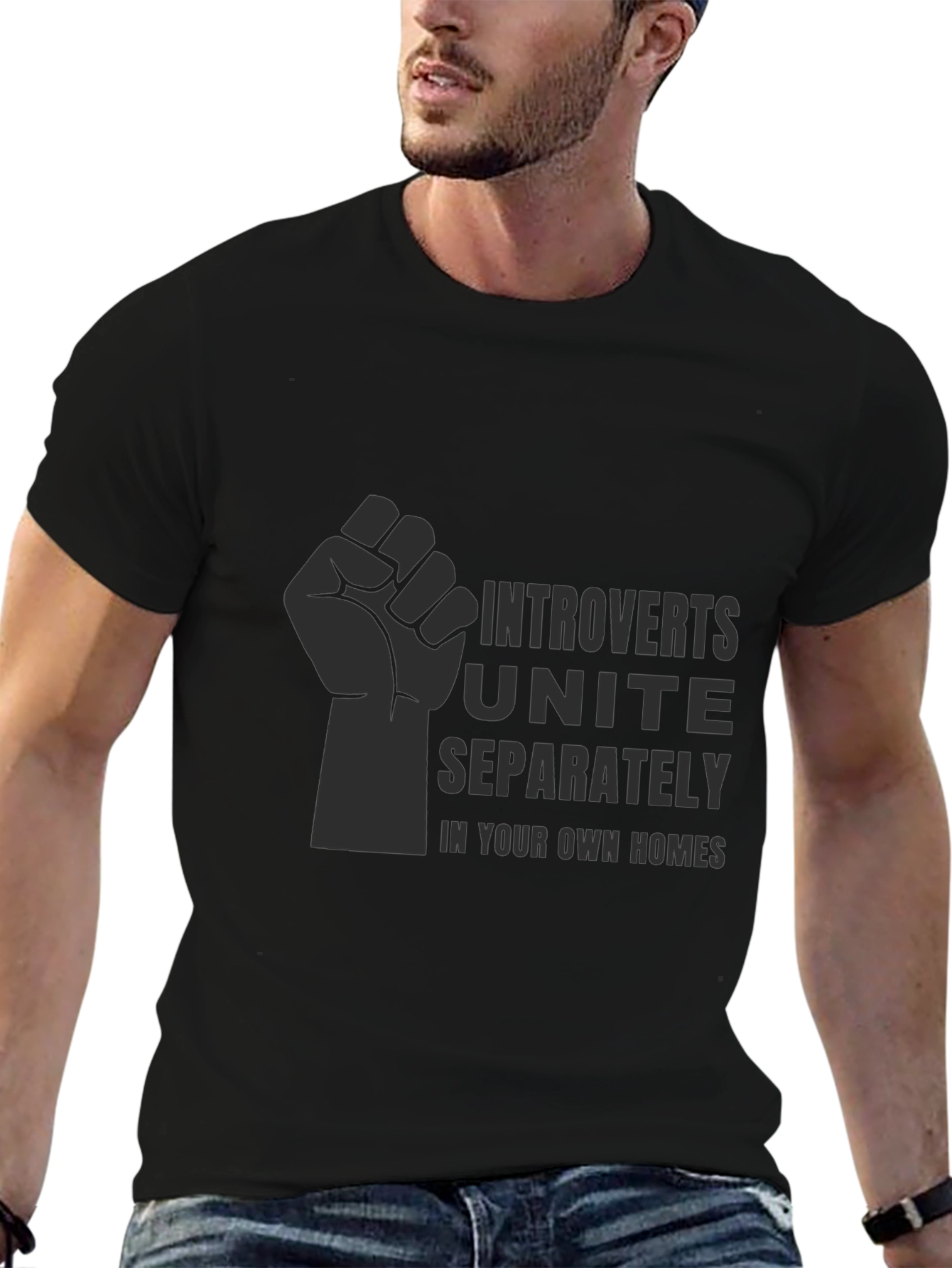 Introverts Unite T-Shirt - Black Graphic Tee