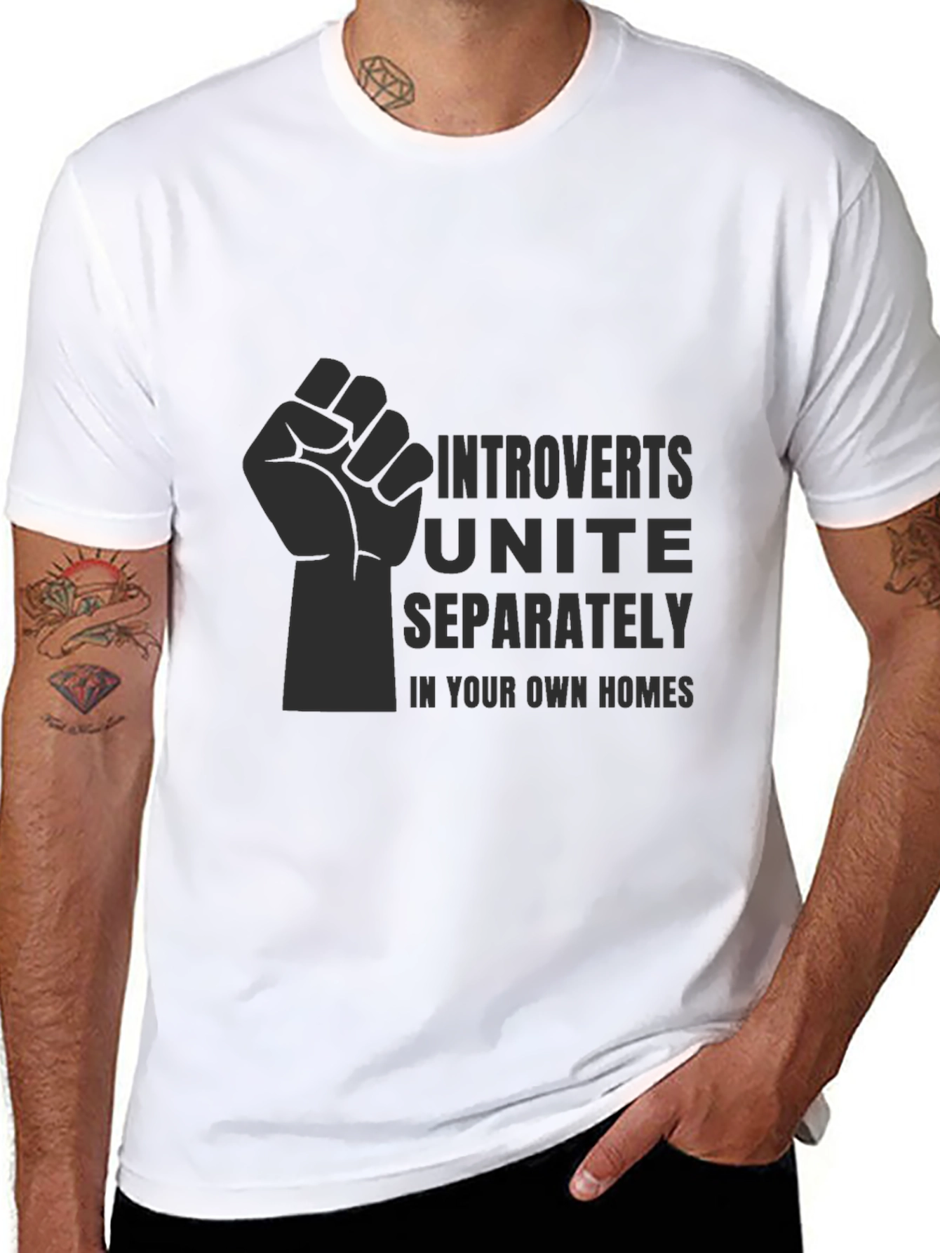 Introverts Unite T-Shirt - Black Graphic Tee
