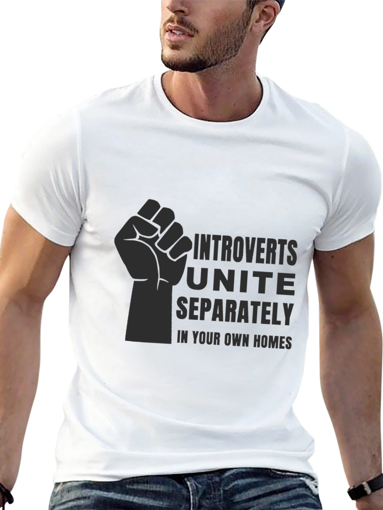 Introverts Unite T-Shirt - Black Graphic Tee