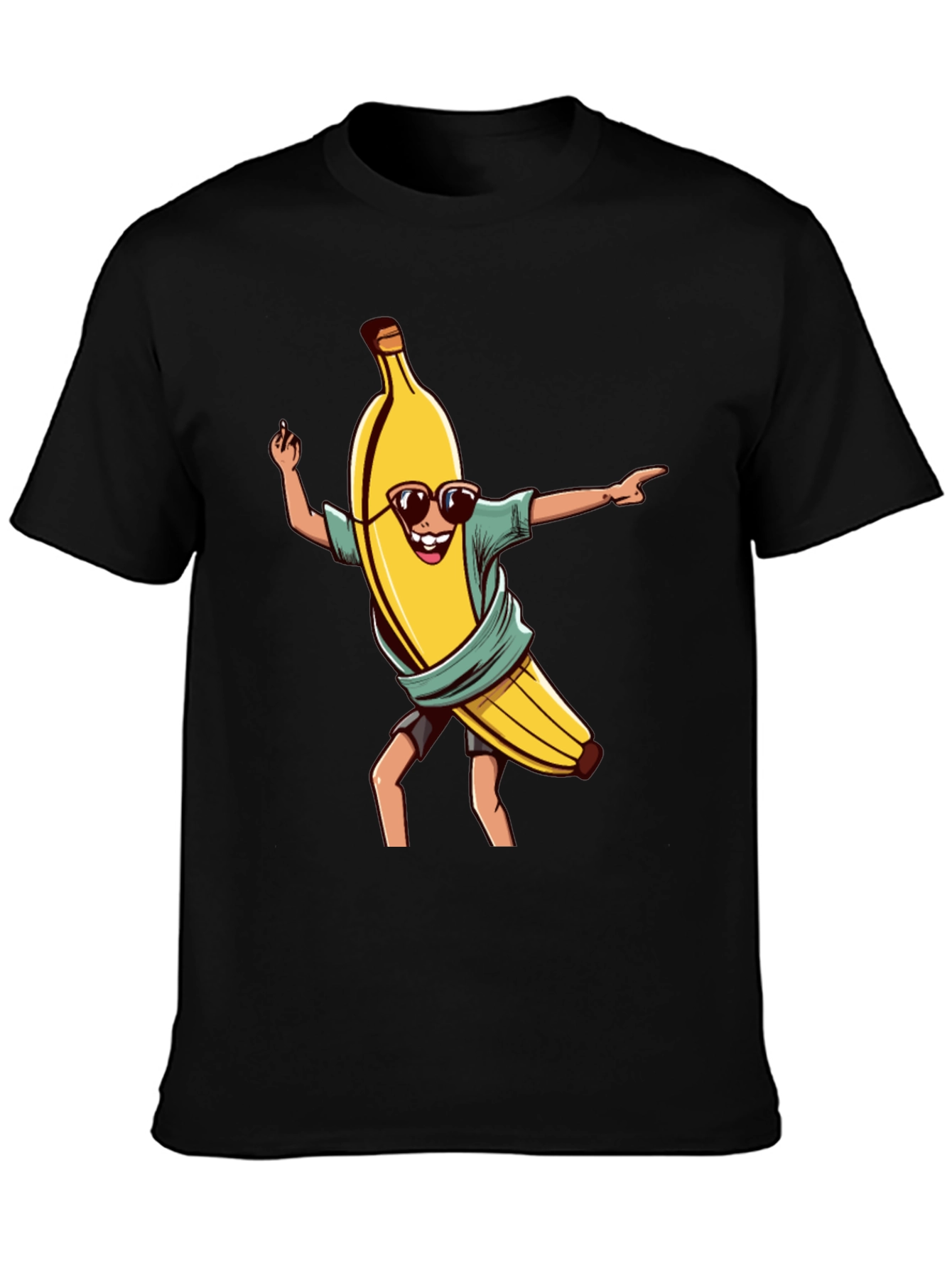 Cool Banana Graphic Tee - Black Cotton T-Shirt