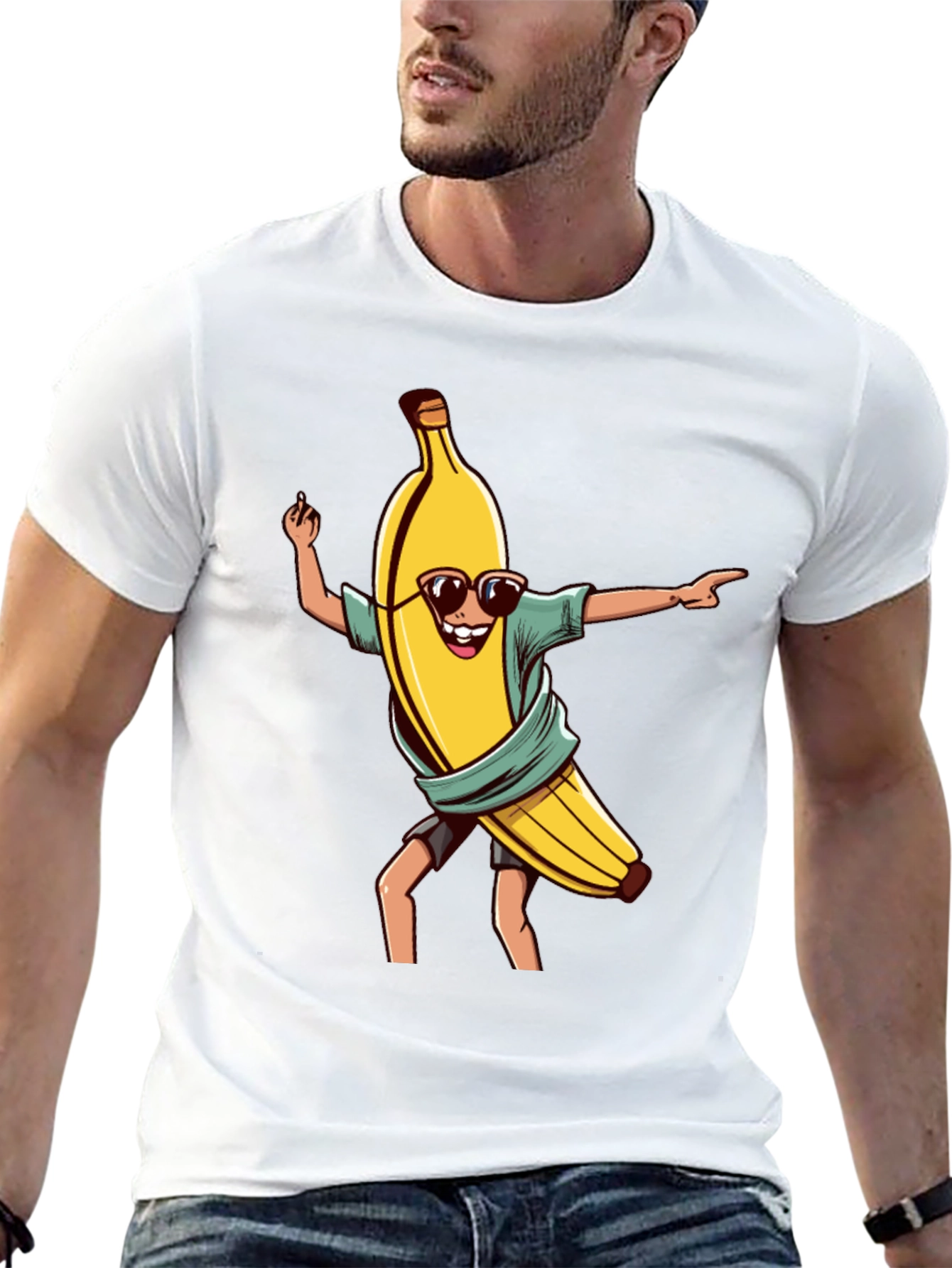 Cool Banana Graphic Tee - Black Cotton T-Shirt