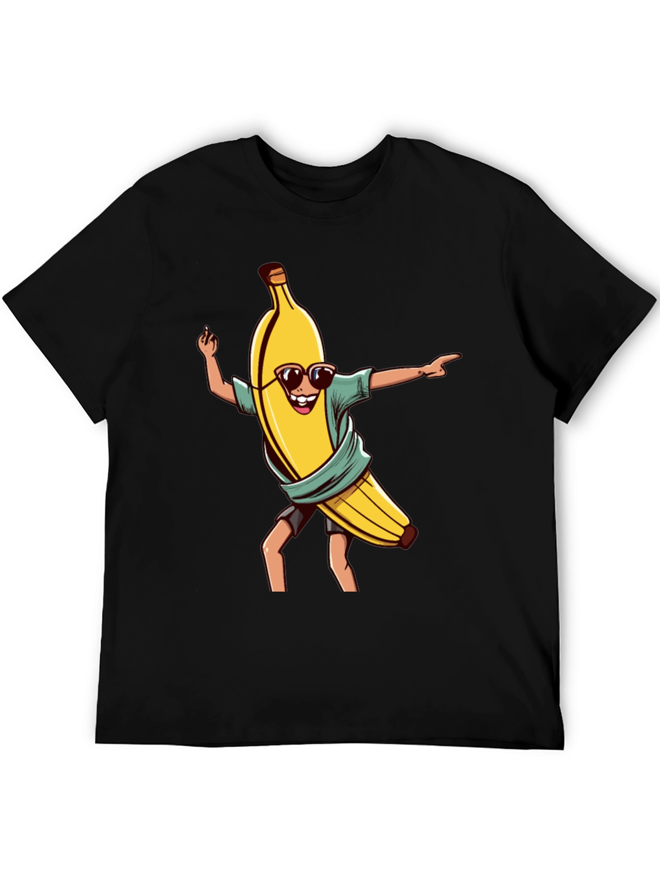 Cool Banana Graphic Tee - Black Cotton T-Shirt