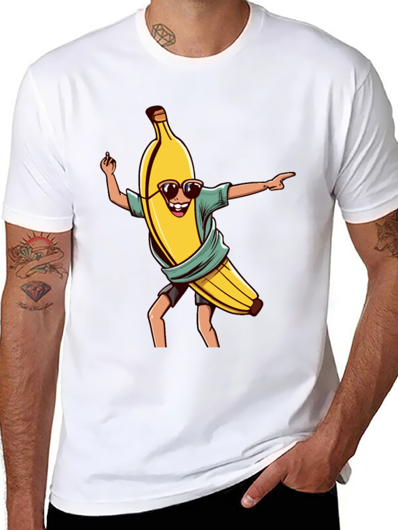 Cool Banana Graphic Tee - Black Cotton T-Shirt
