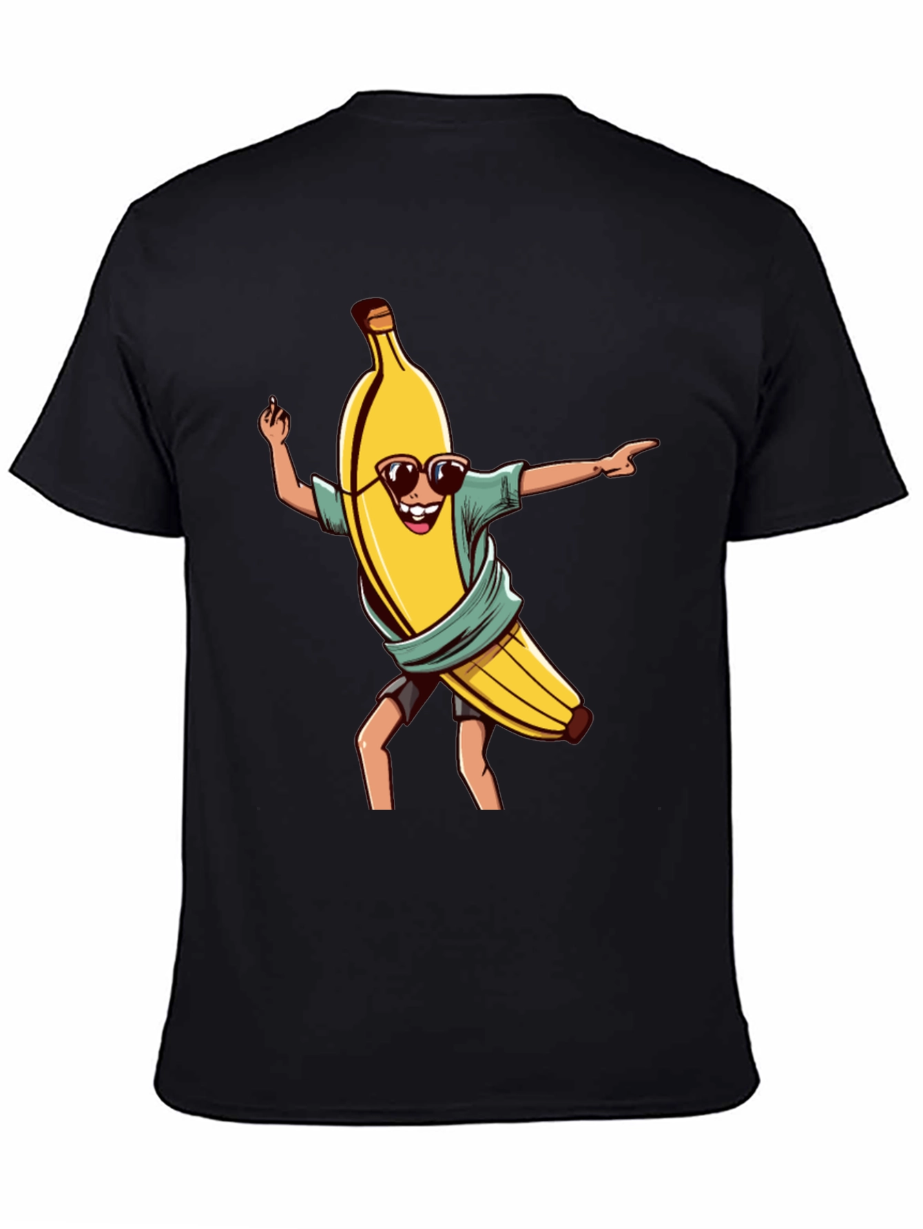 Cool Banana Graphic Tee - Black Cotton T-Shirt