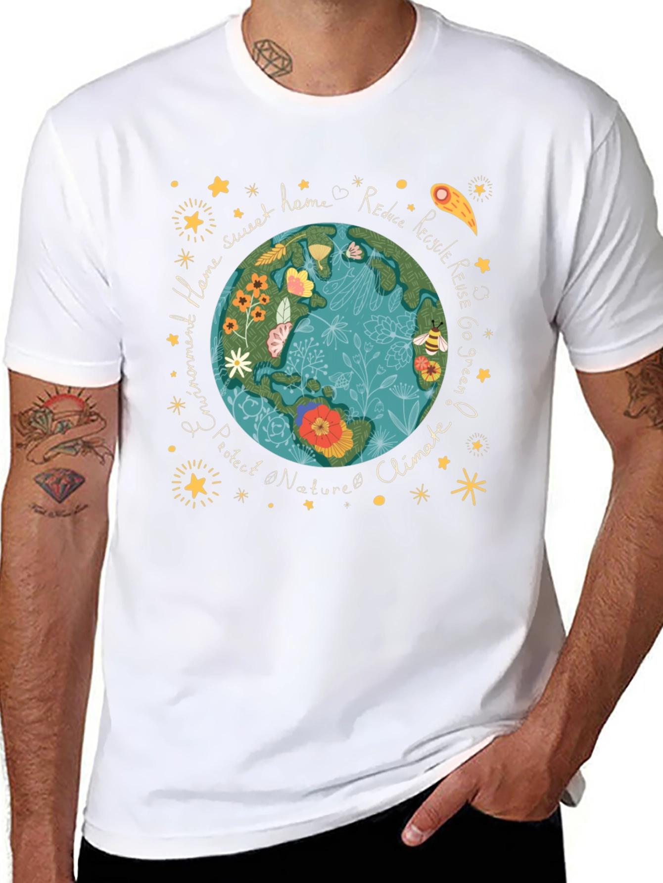 Eco-Friendly Earth Graphic Tee