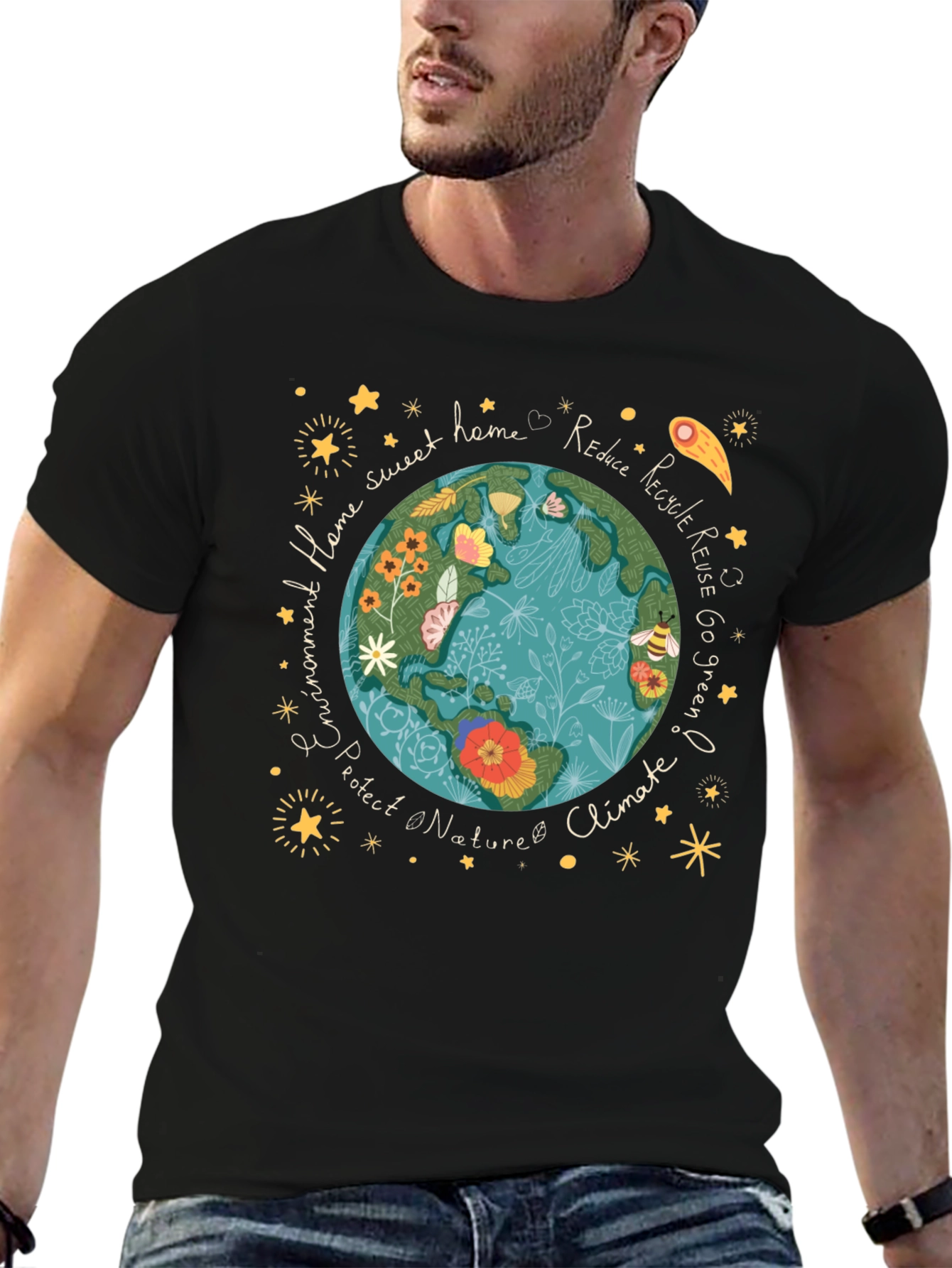 Eco-Friendly Earth Graphic Tee