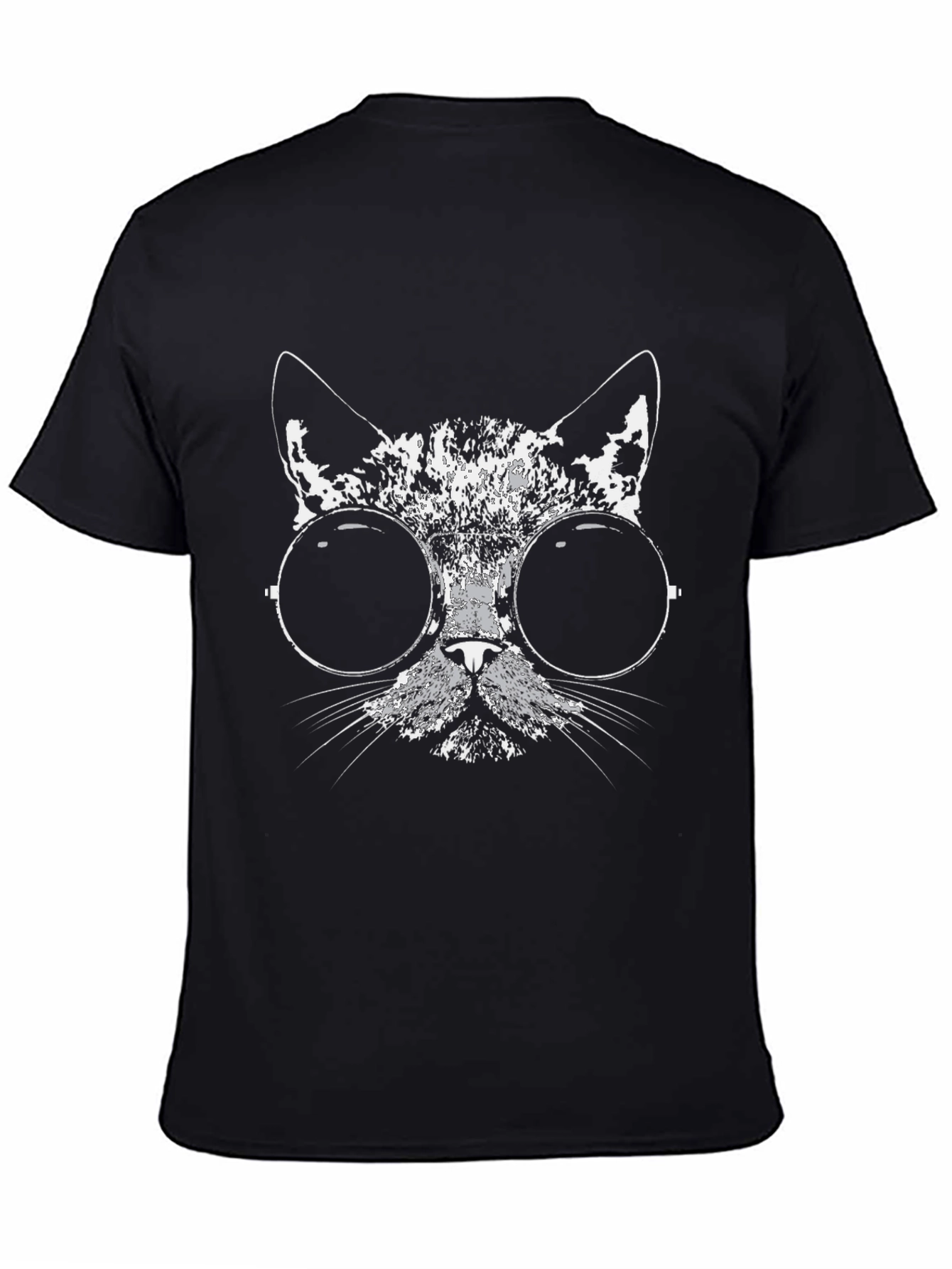 Cool Cat Graphic Tee - Black Cotton Blend