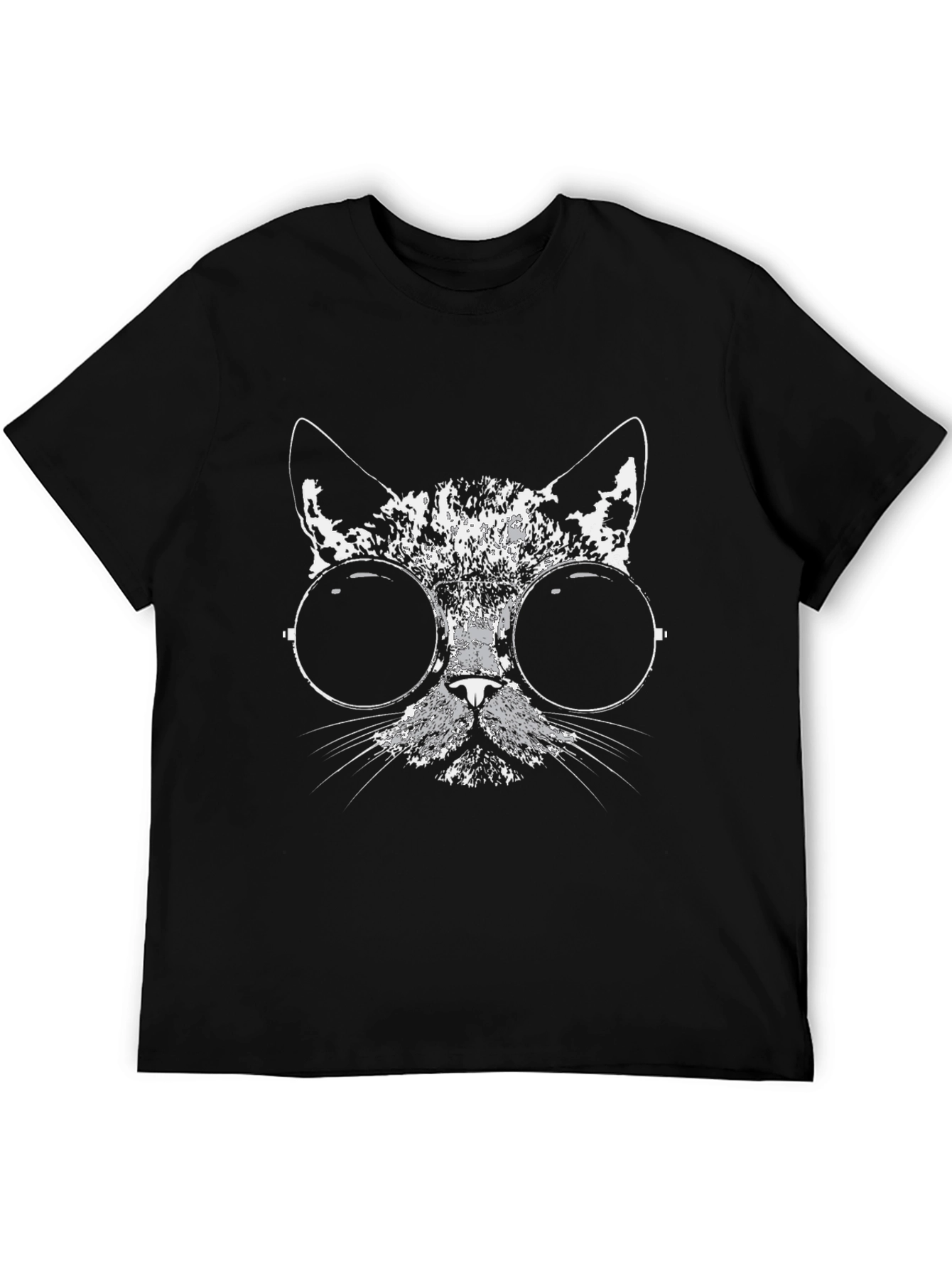 Cool Cat Graphic Tee - Black Cotton Blend