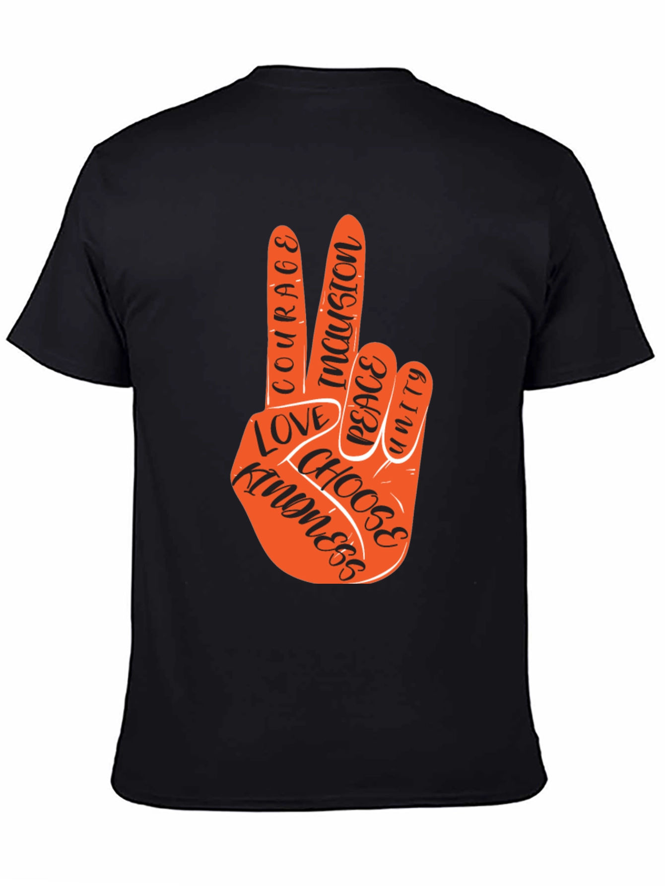 Peace Hand T-Shirt - Courage Kindness Love Inclusion Unity