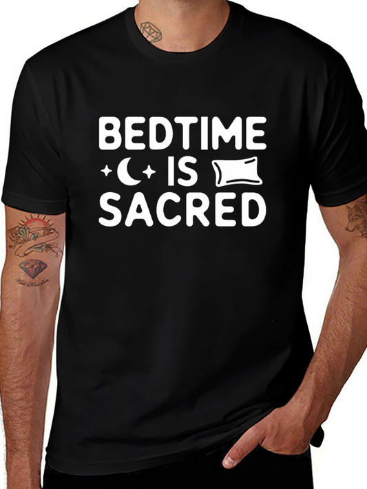 Bedtime Is Sacred Black Graphic Tee