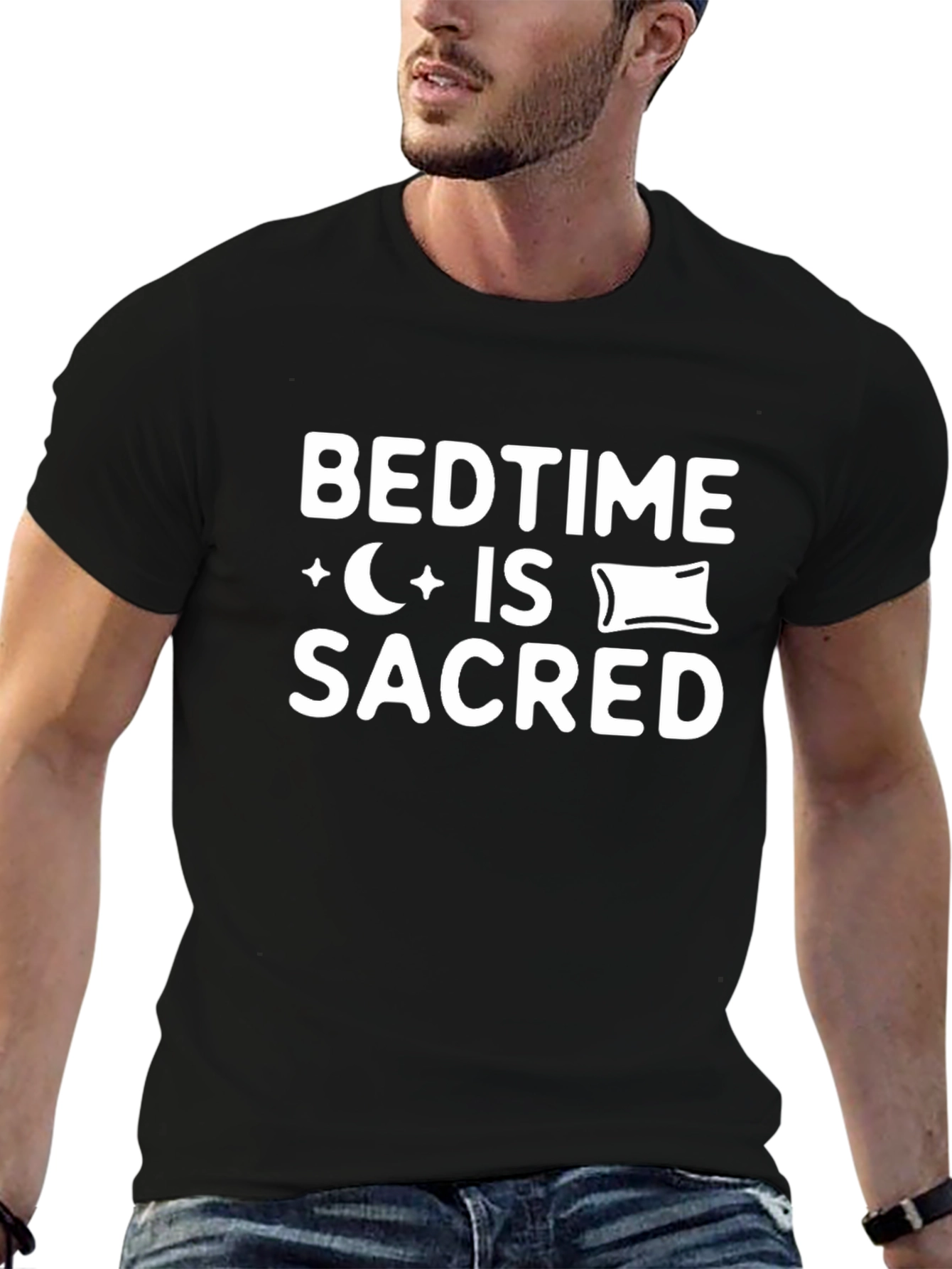 Bedtime Is Sacred Black Graphic Tee