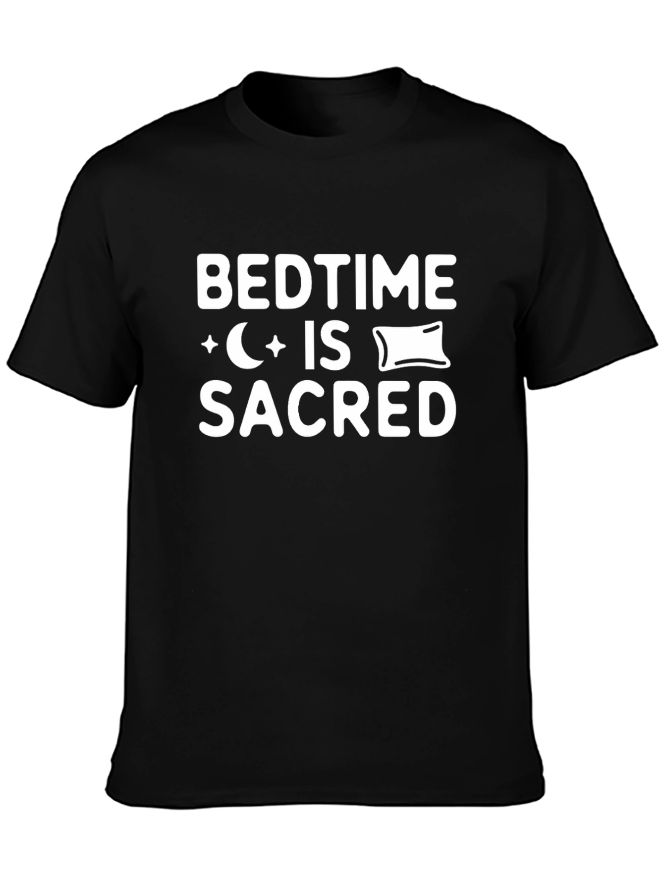 Bedtime Is Sacred Black Graphic Tee