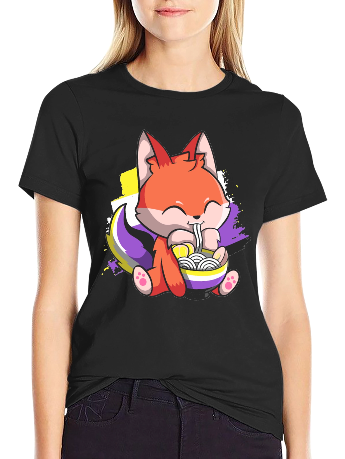 Cute Fox Ramen Lover T-Shirt
