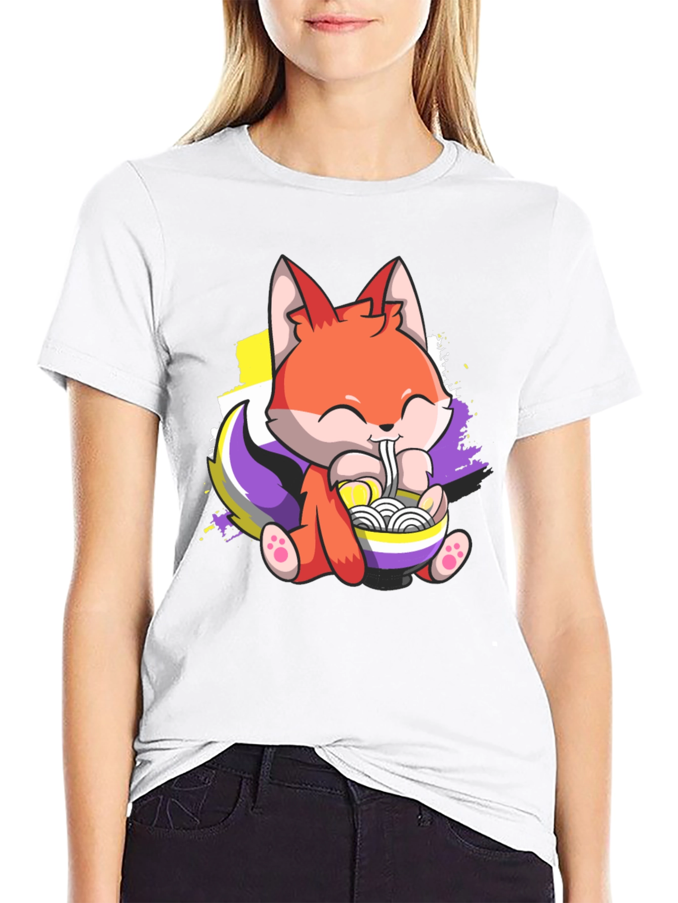 Cute Fox Ramen Lover T-Shirt