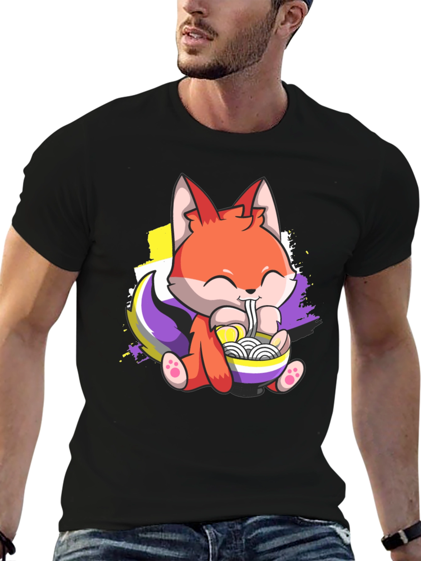 Cute Fox Ramen Lover T-Shirt