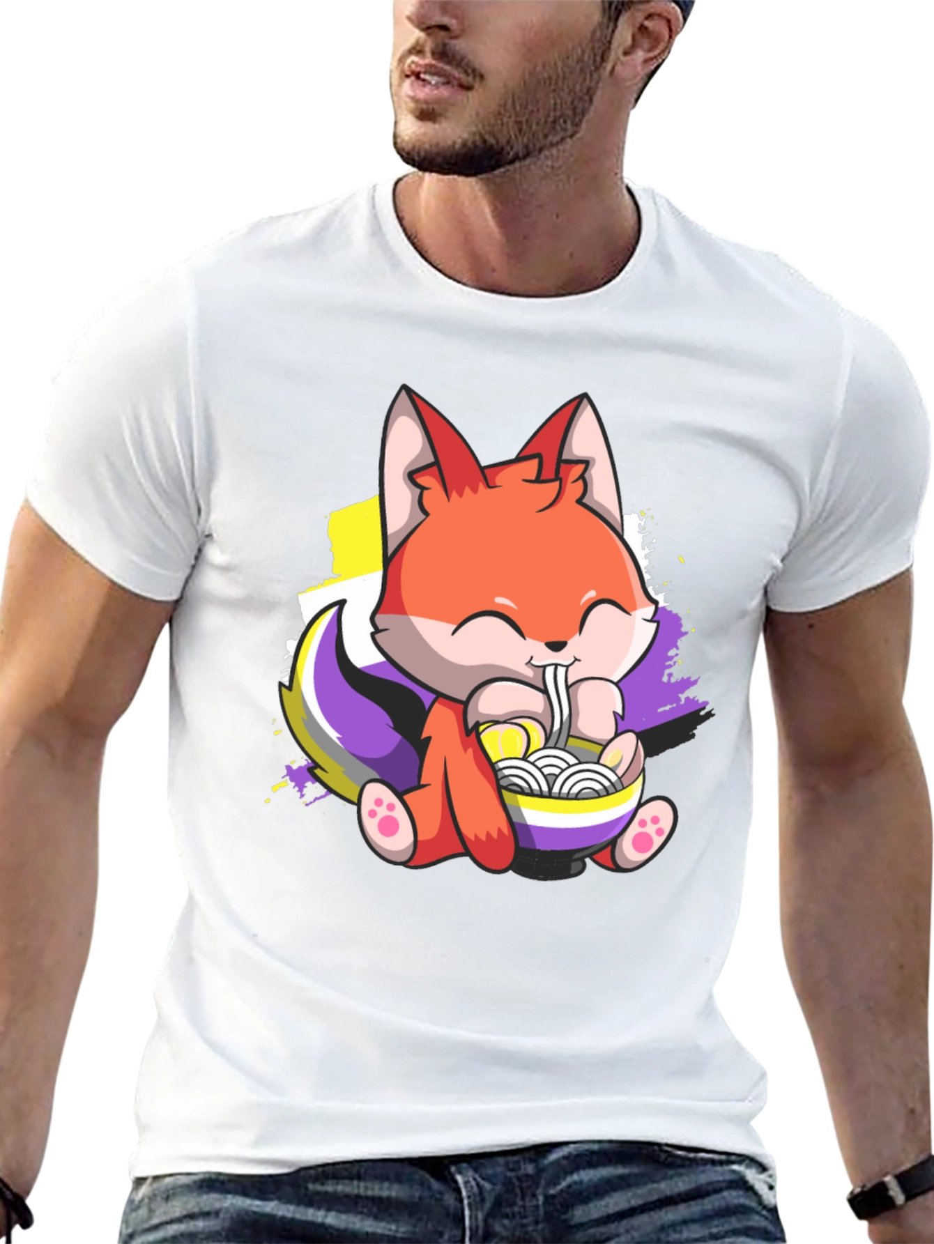 Cute Fox Ramen Lover T-Shirt