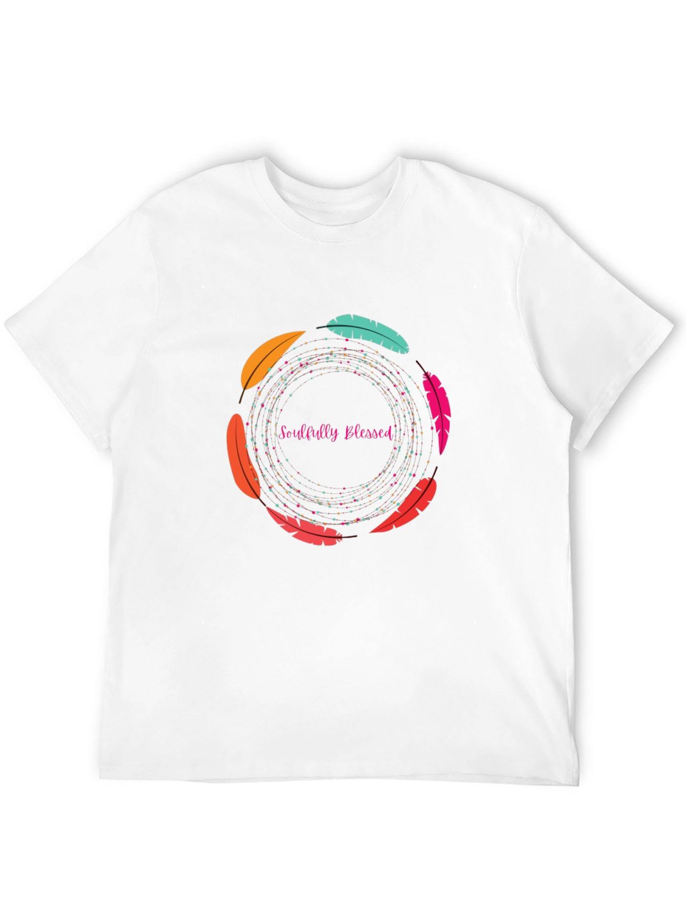 Soulfully Blessed Feather Circle Graphic Tee