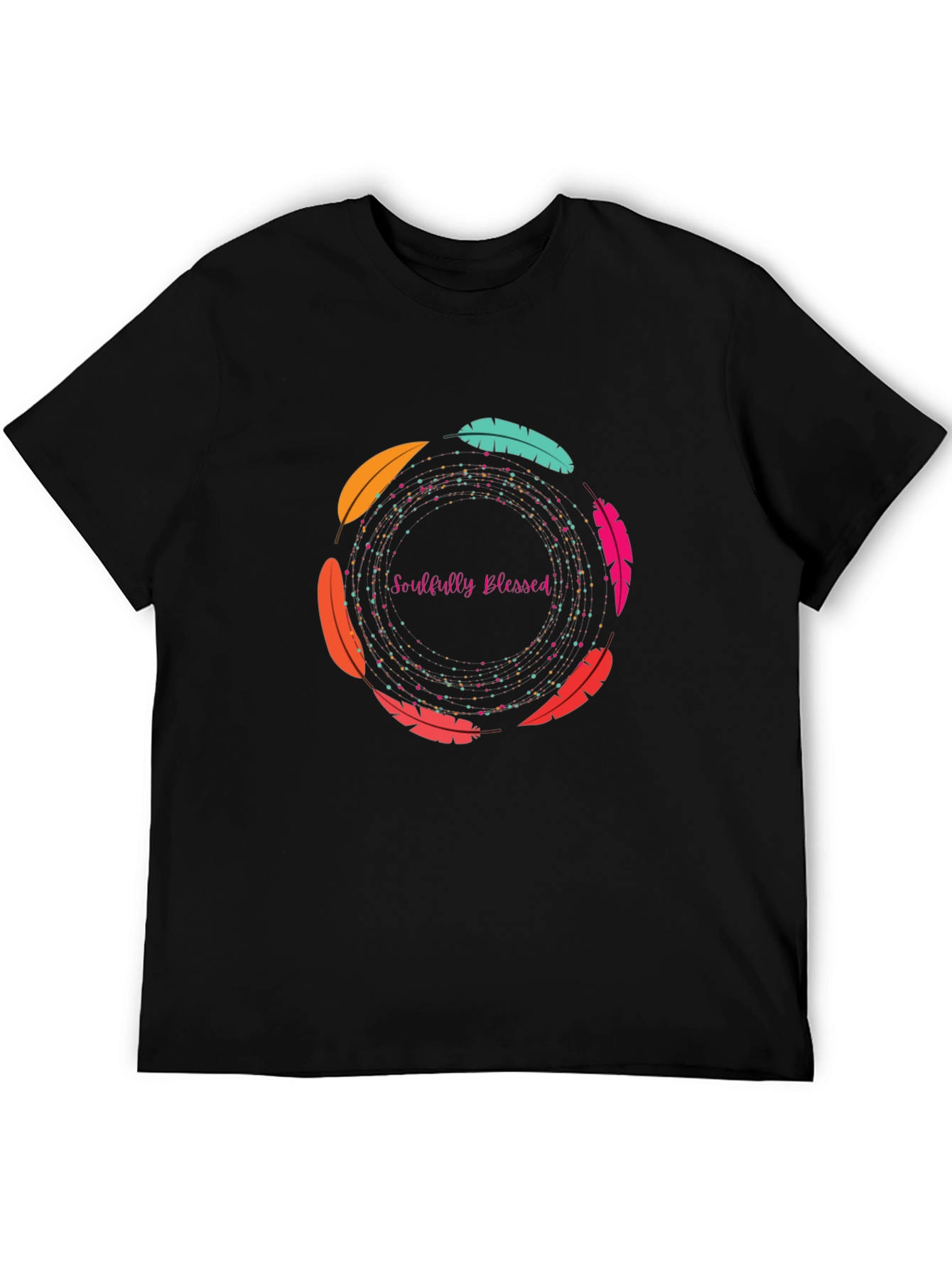 Soulfully Blessed Feather Circle Graphic Tee