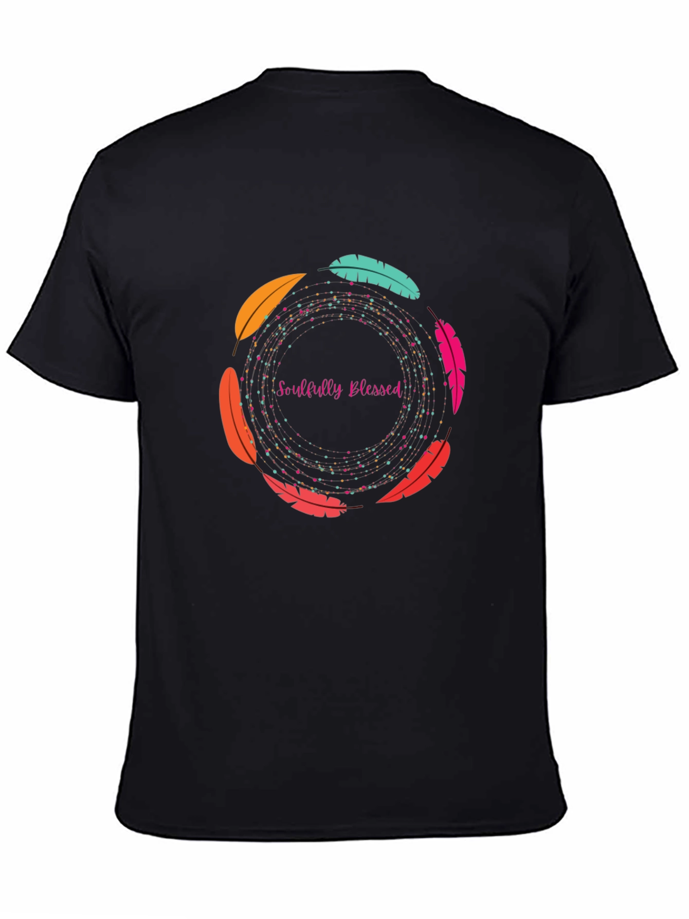 Soulfully Blessed Feather Circle Graphic Tee