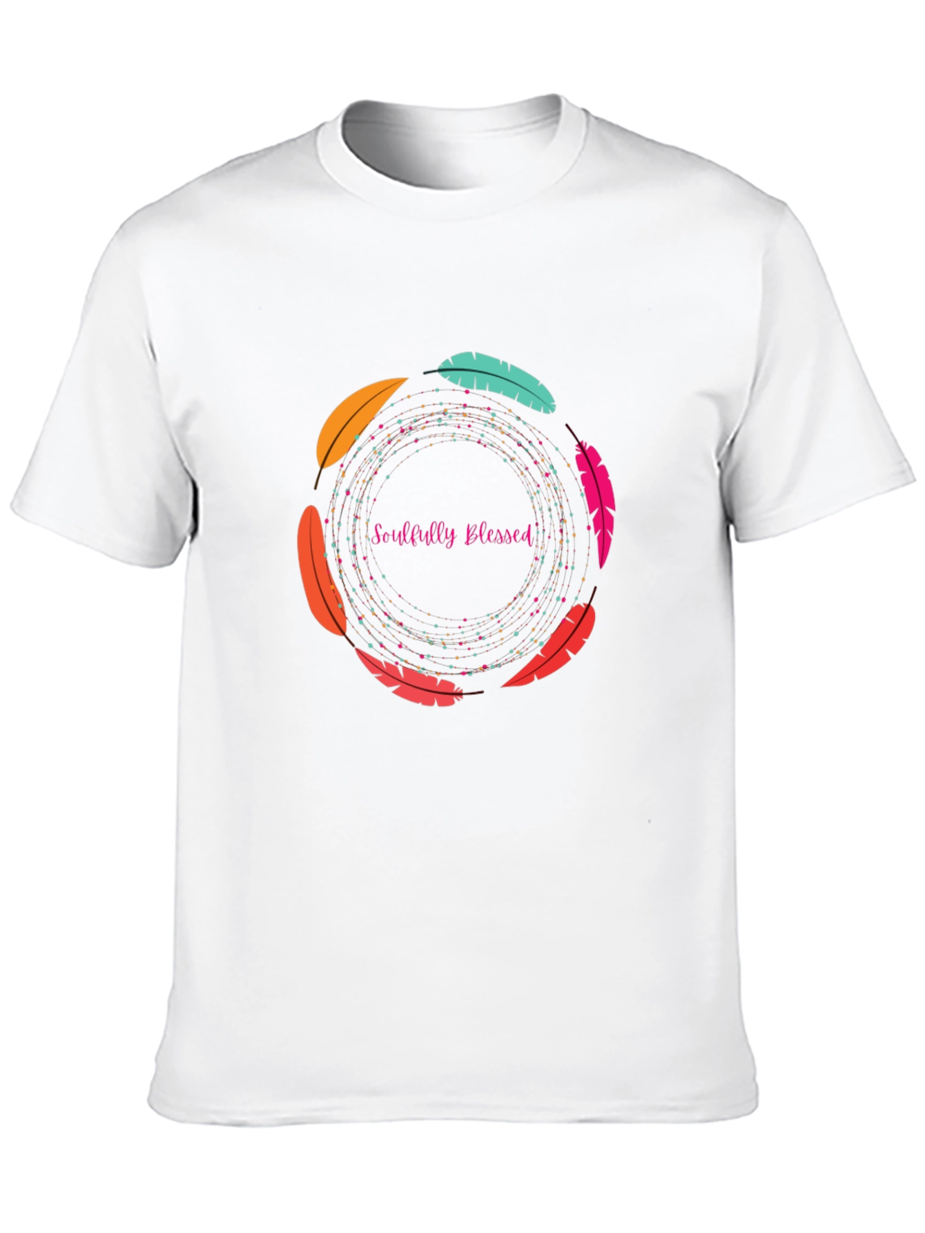Soulfully Blessed Feather Circle Graphic Tee
