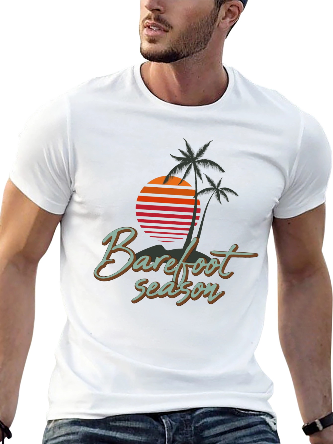 Barefoot Season Tropical Graphic Tee