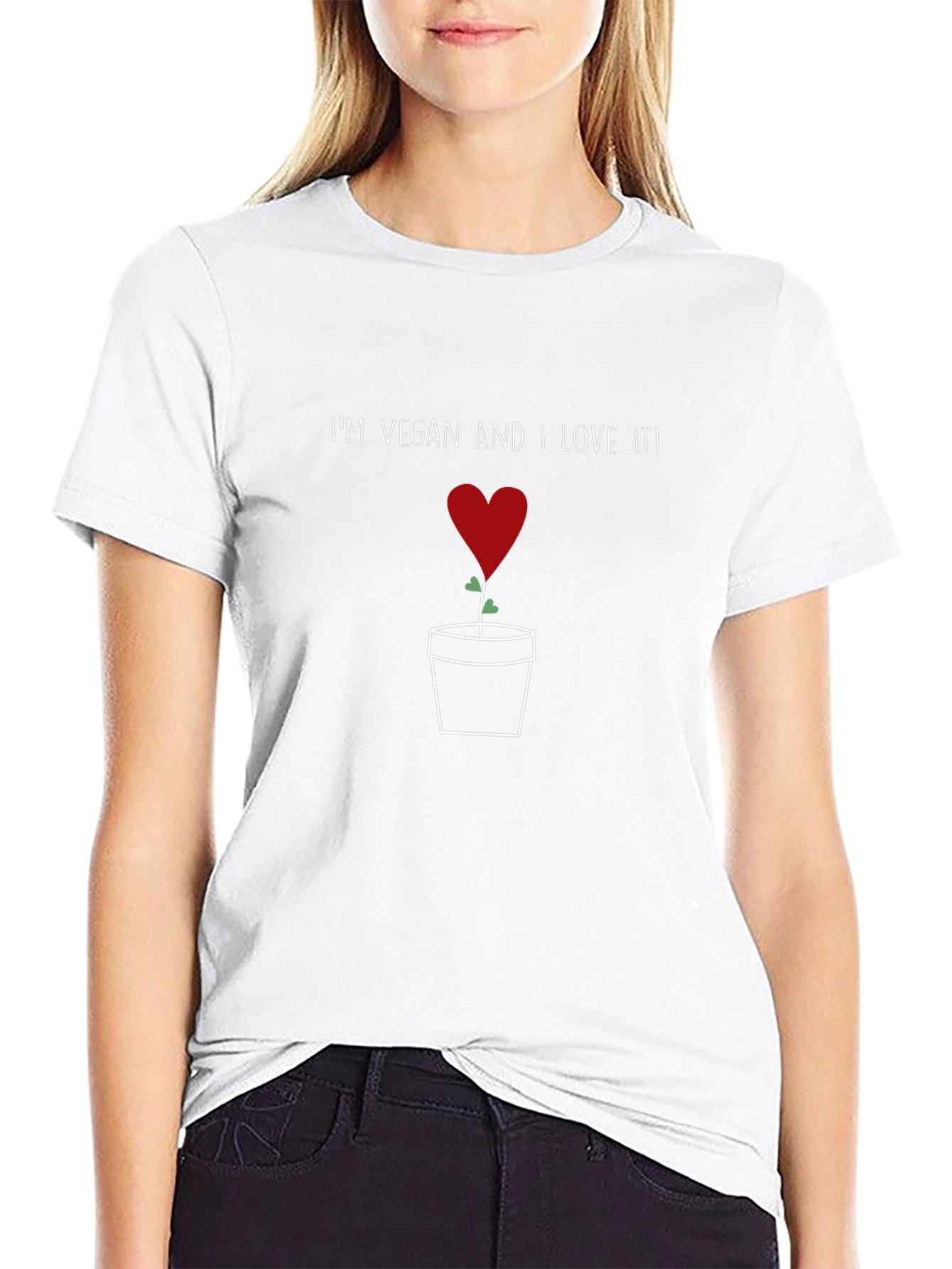 Vegan Love T-Shirt - Plant Based Heart Design
