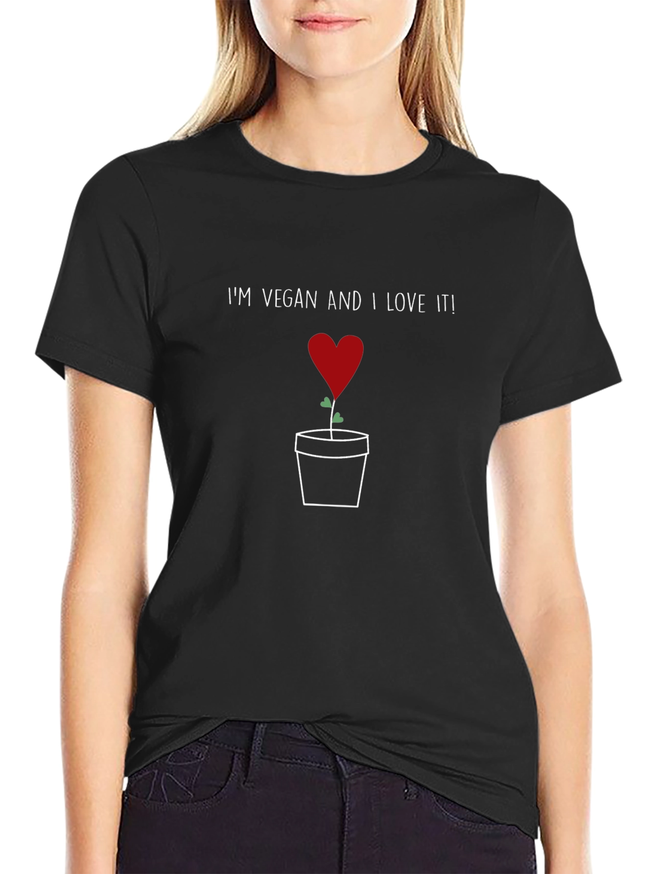 Vegan Love T-Shirt - Plant Based Heart Design