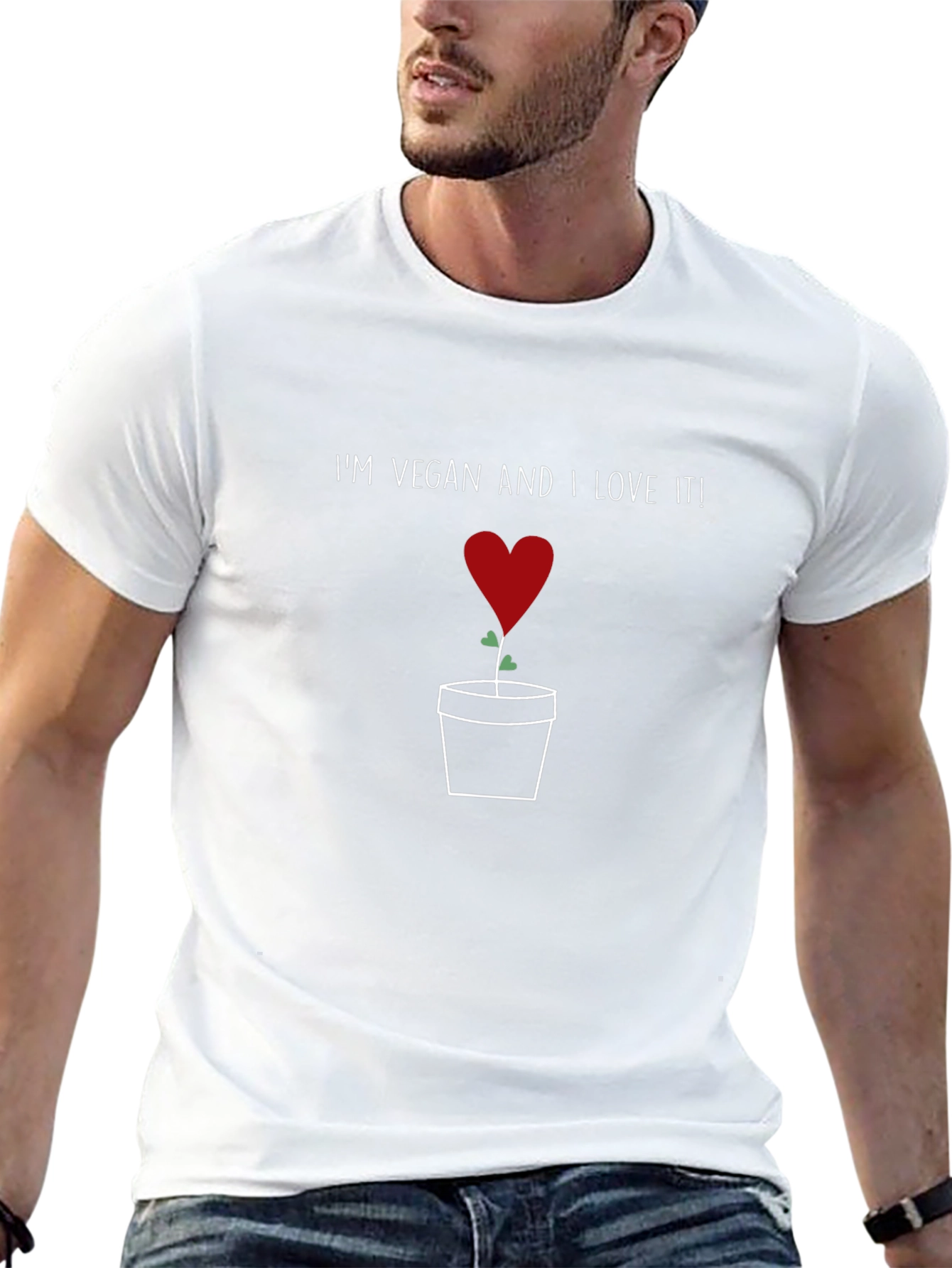 Vegan Love T-Shirt - Plant Based Heart Design