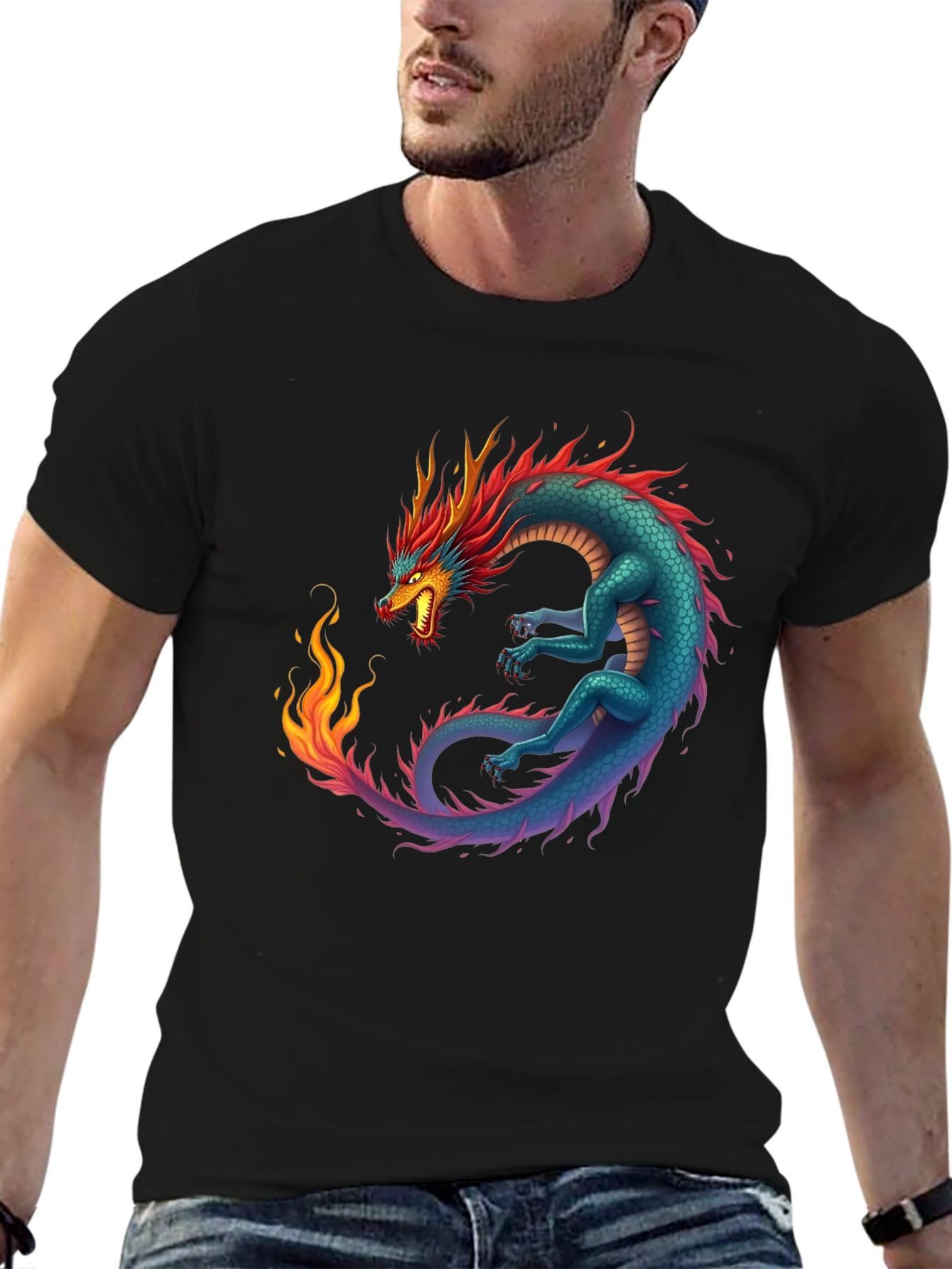 Dragon Graphic Tee - Mens Black T-Shirt