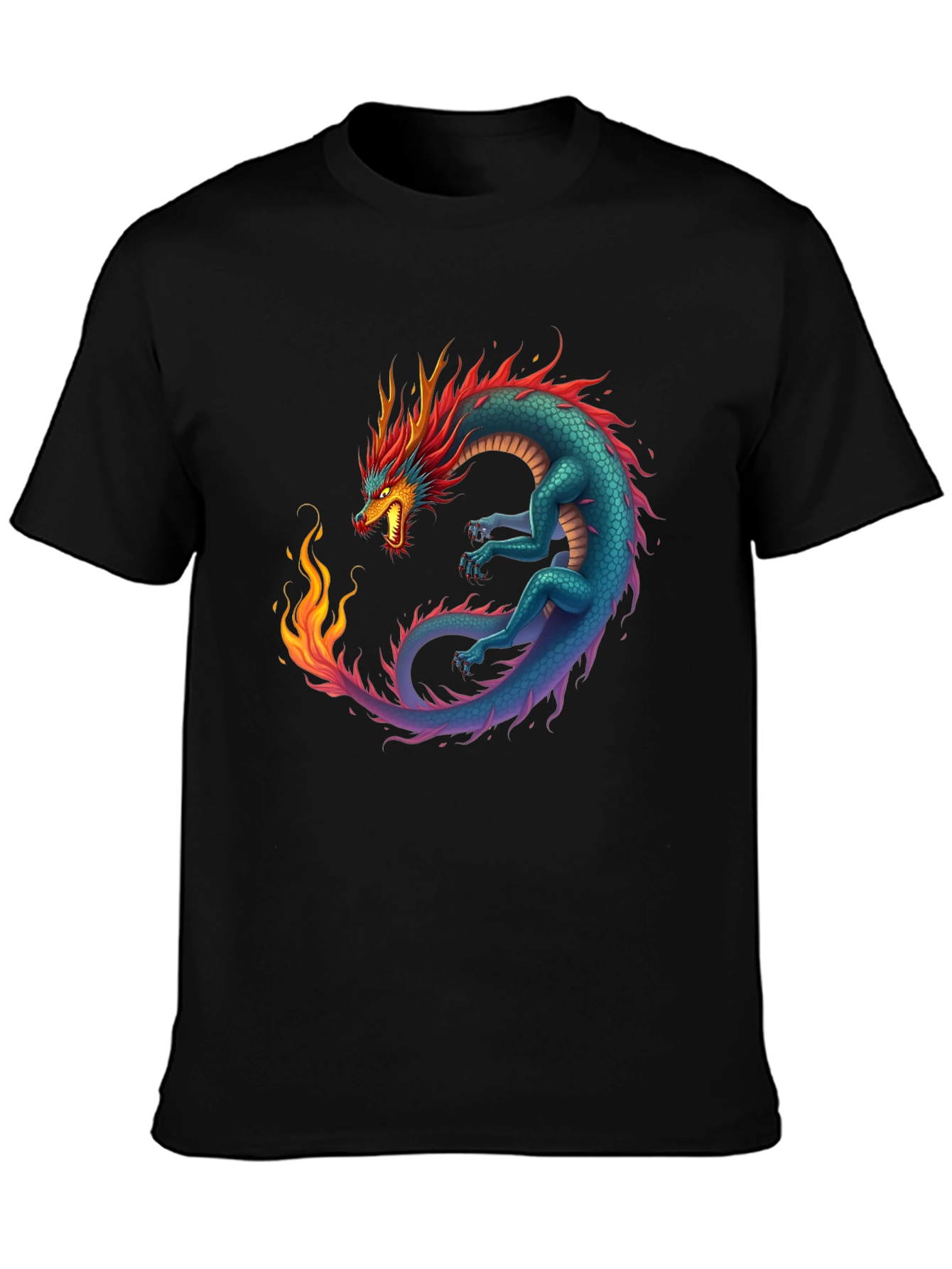 Dragon Graphic Tee - Mens Black T-Shirt