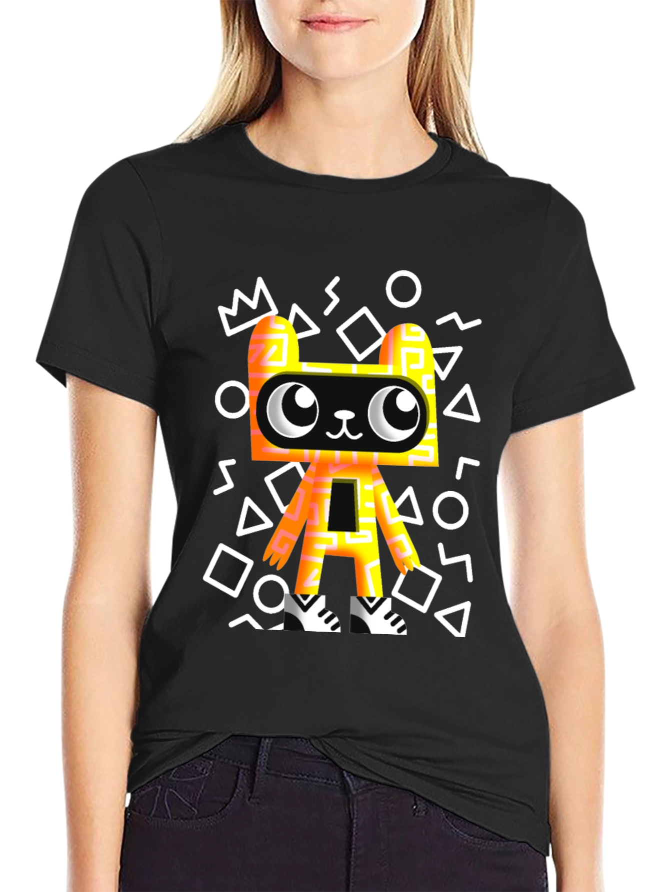 Graphic Tee - Funky Geometric Bear T-Shirt