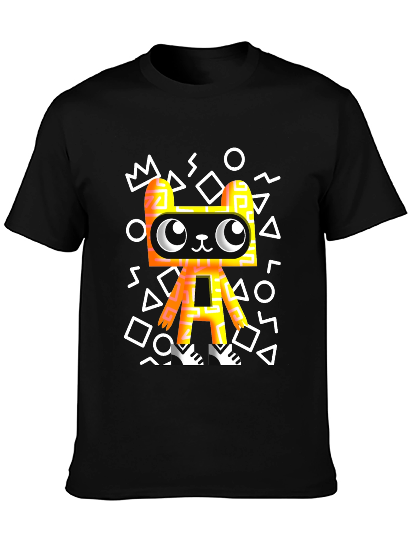 Graphic Tee - Funky Geometric Bear T-Shirt
