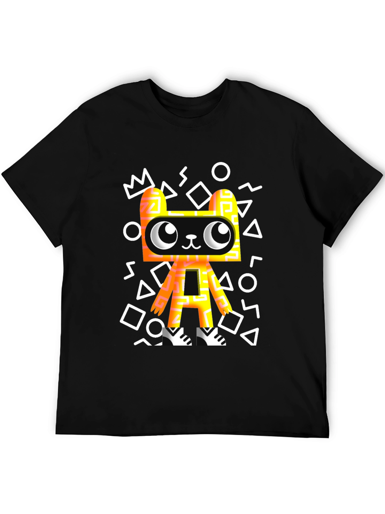 Graphic Tee - Funky Geometric Bear T-Shirt