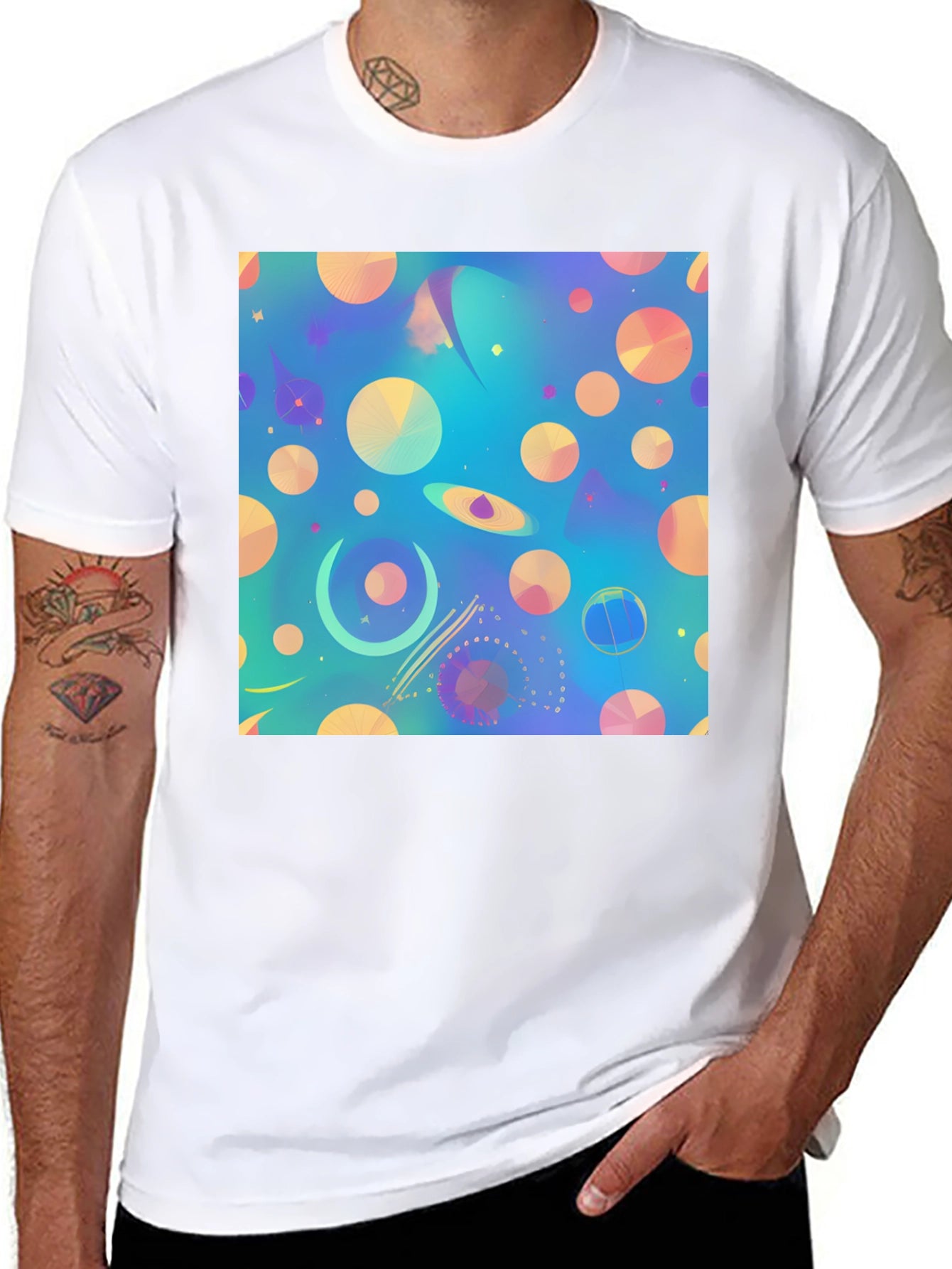 Abstract Universe Print T-Shirt