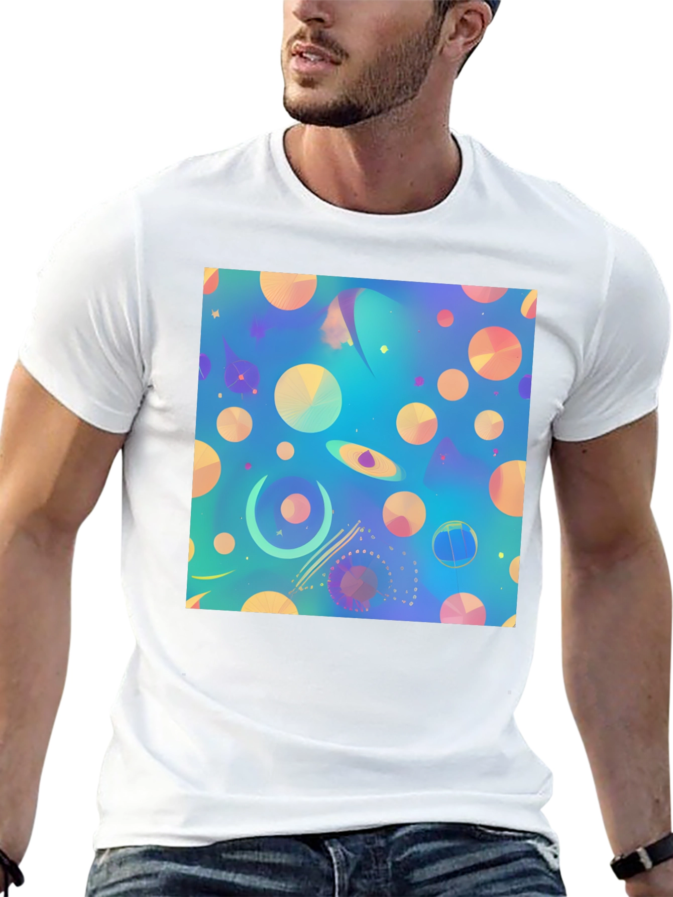 Abstract Universe Print T-Shirt