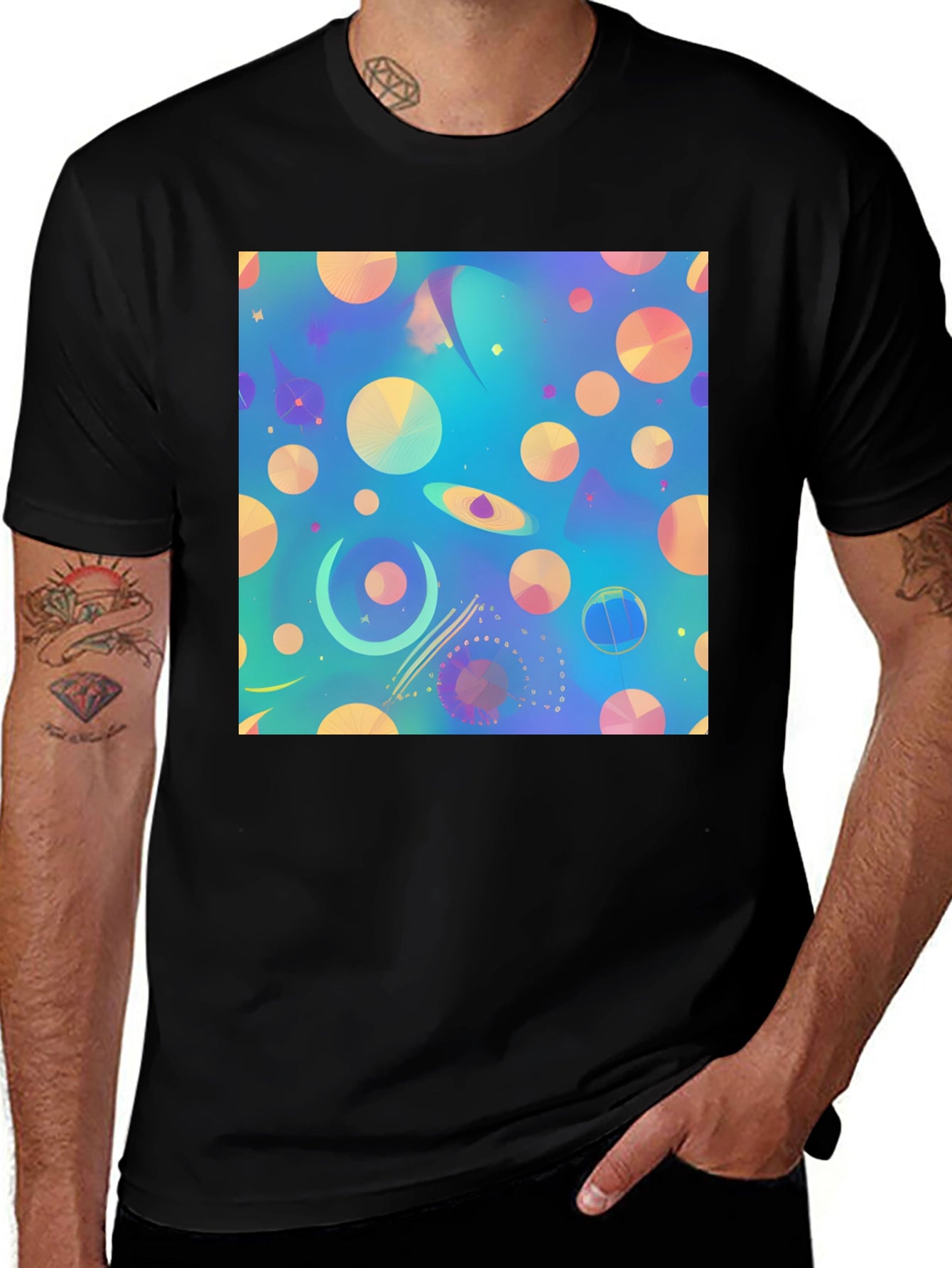 Abstract Universe Print T-Shirt