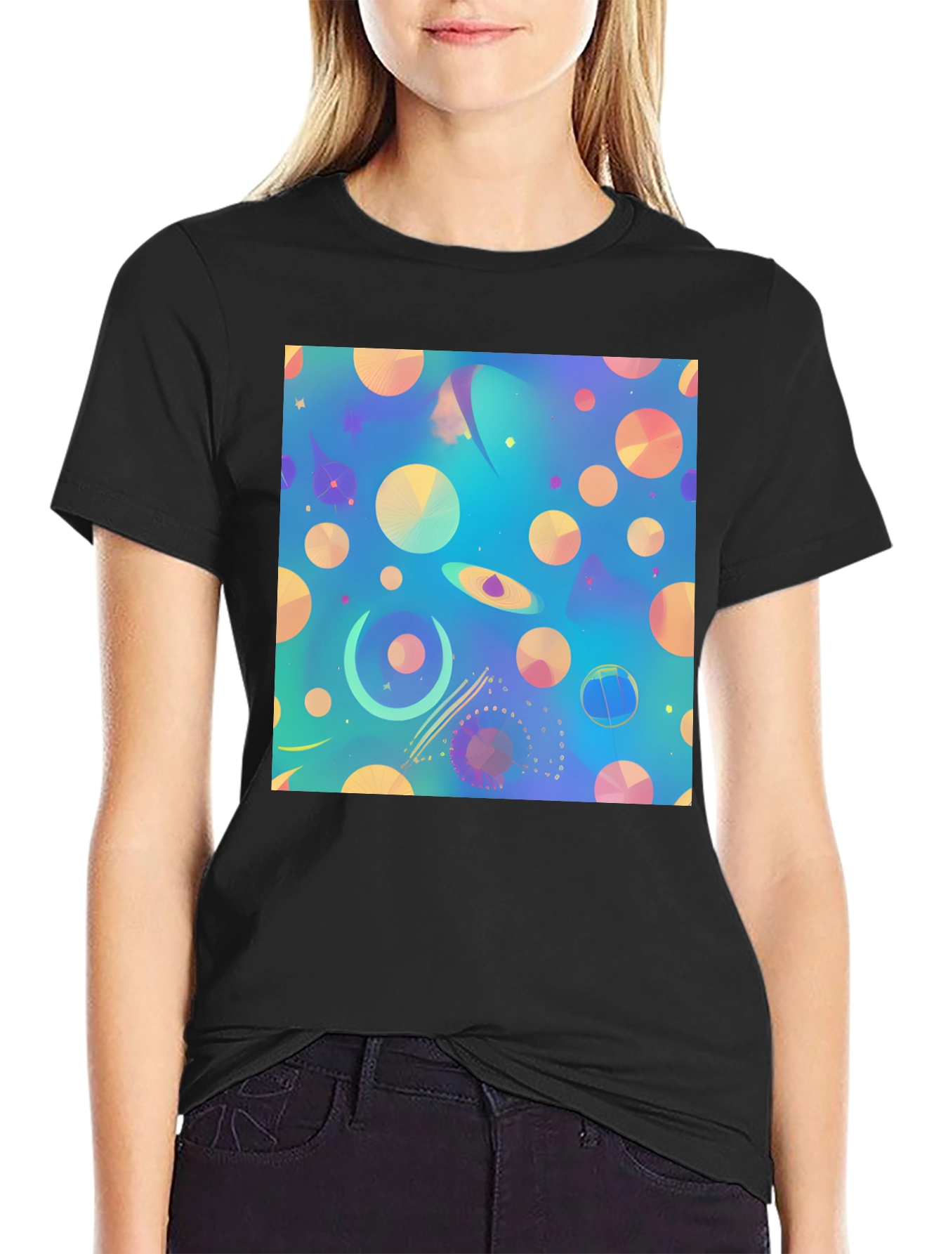 Abstract Universe Print T-Shirt