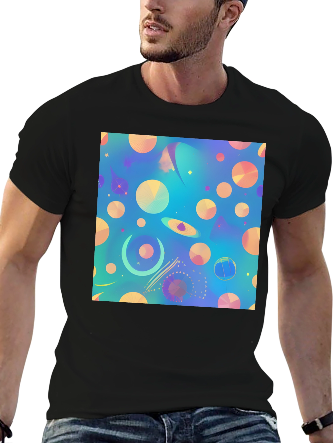 Abstract Universe Print T-Shirt