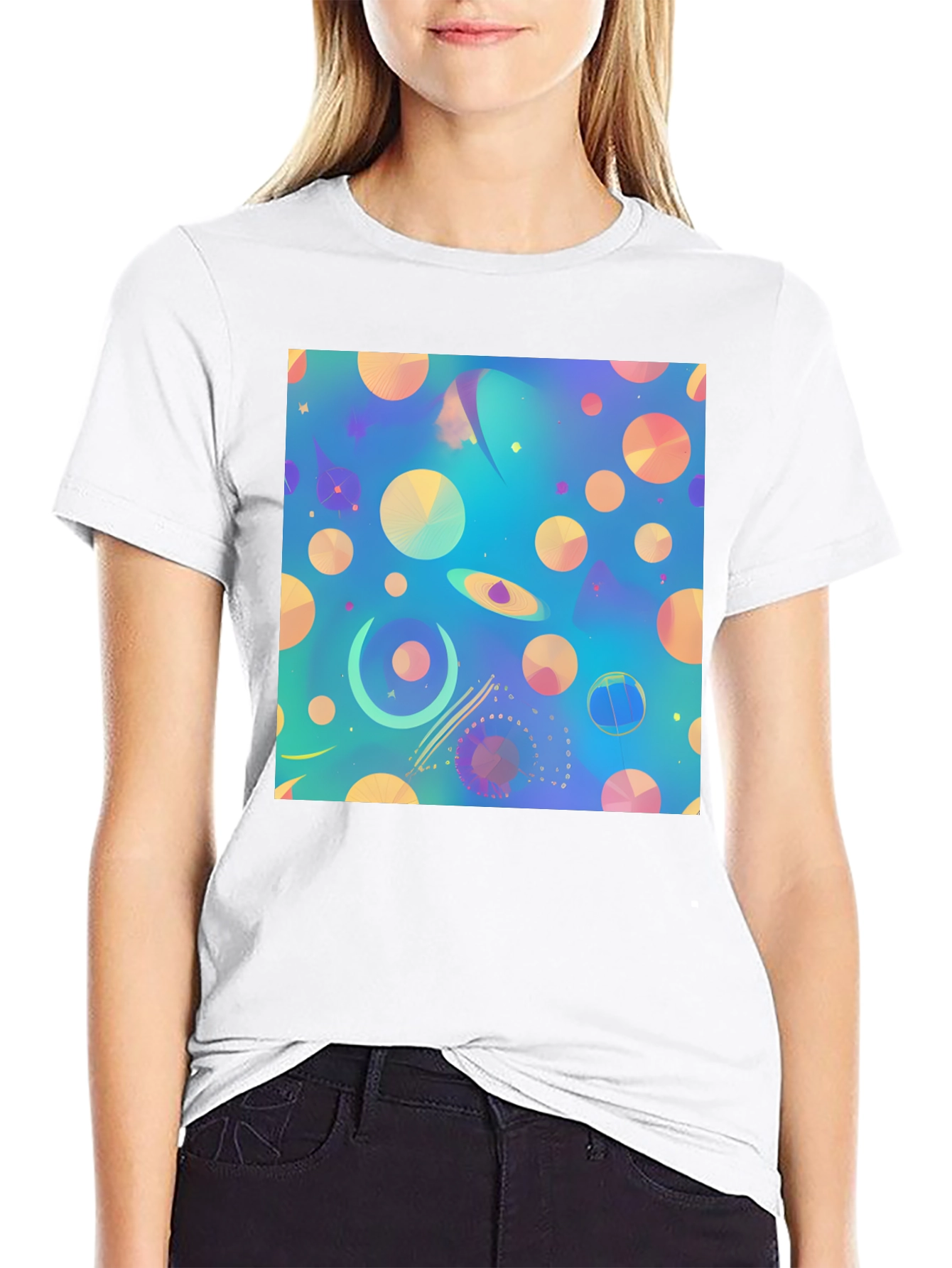 Abstract Universe Print T-Shirt